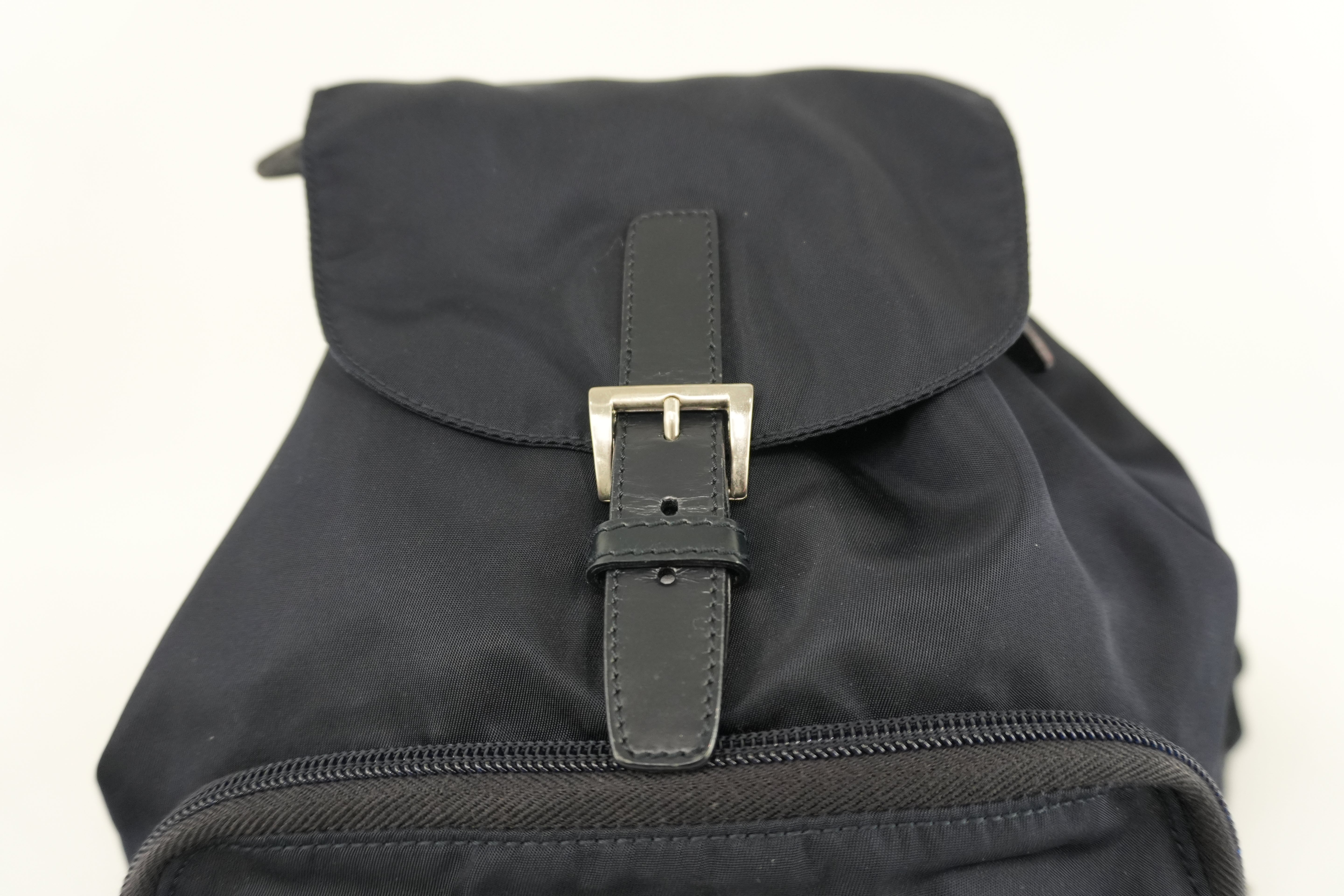 Prada Backpack Blue Nylon Used