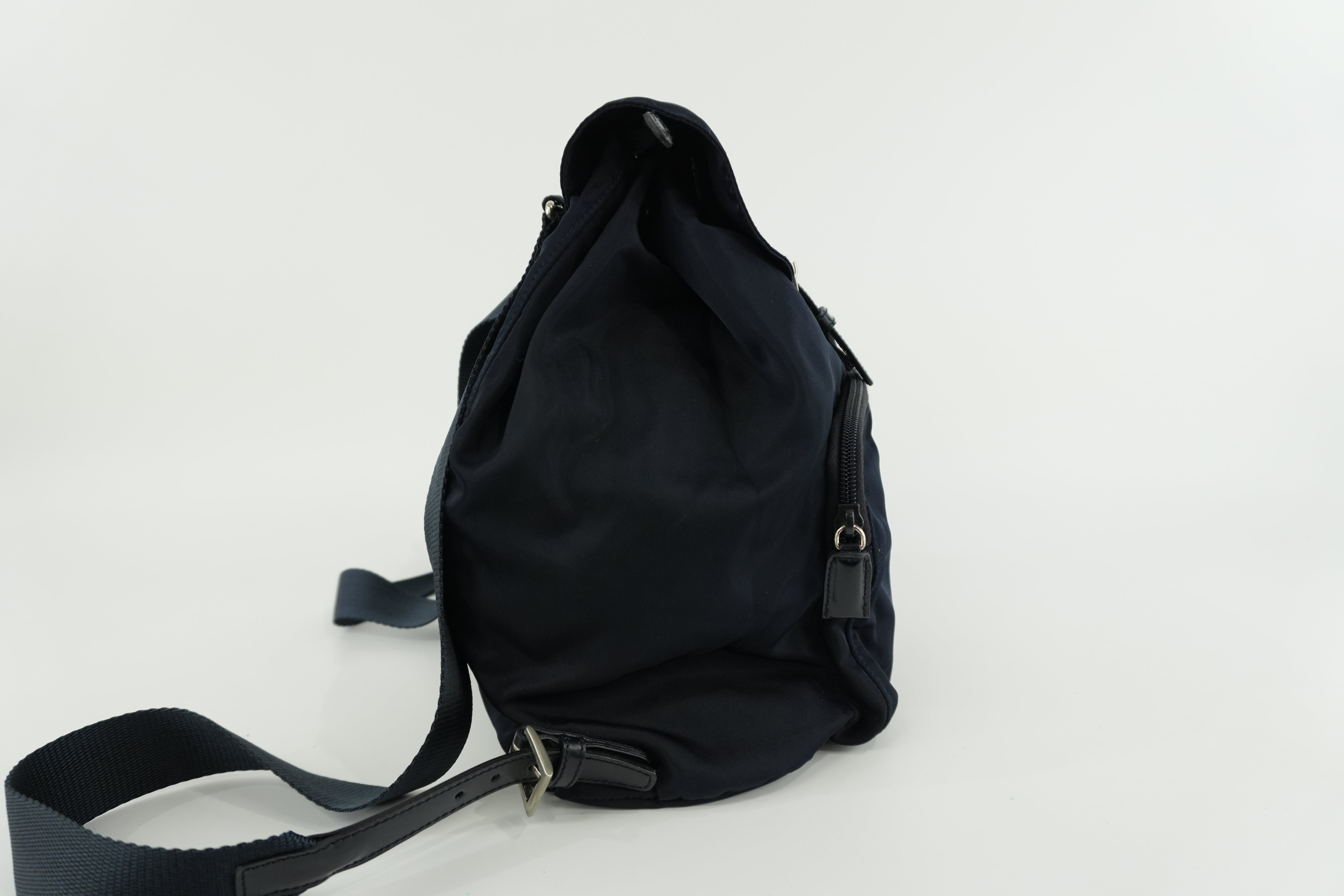 Prada Backpack Blue Nylon Used