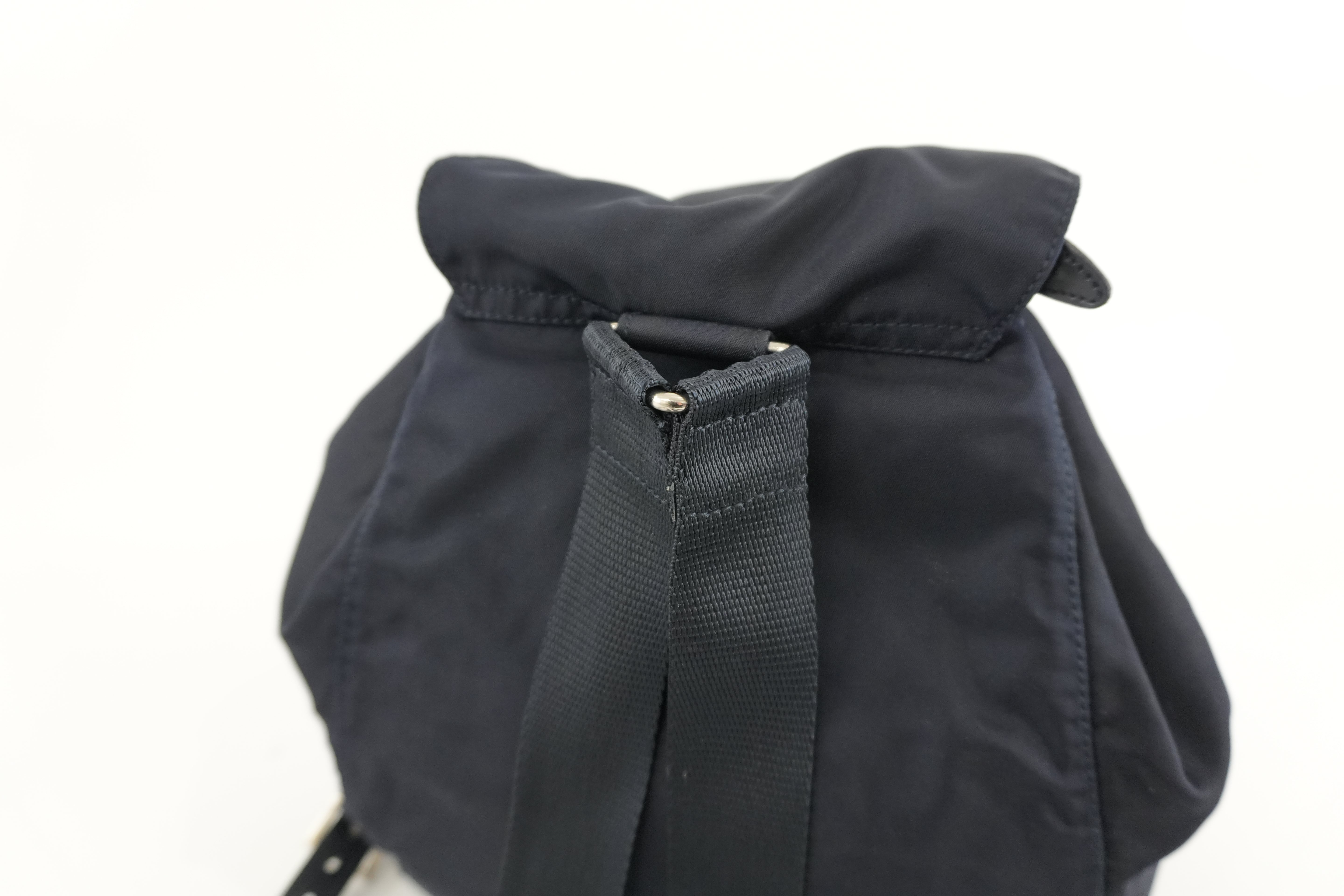 Prada Backpack Blue Nylon Used