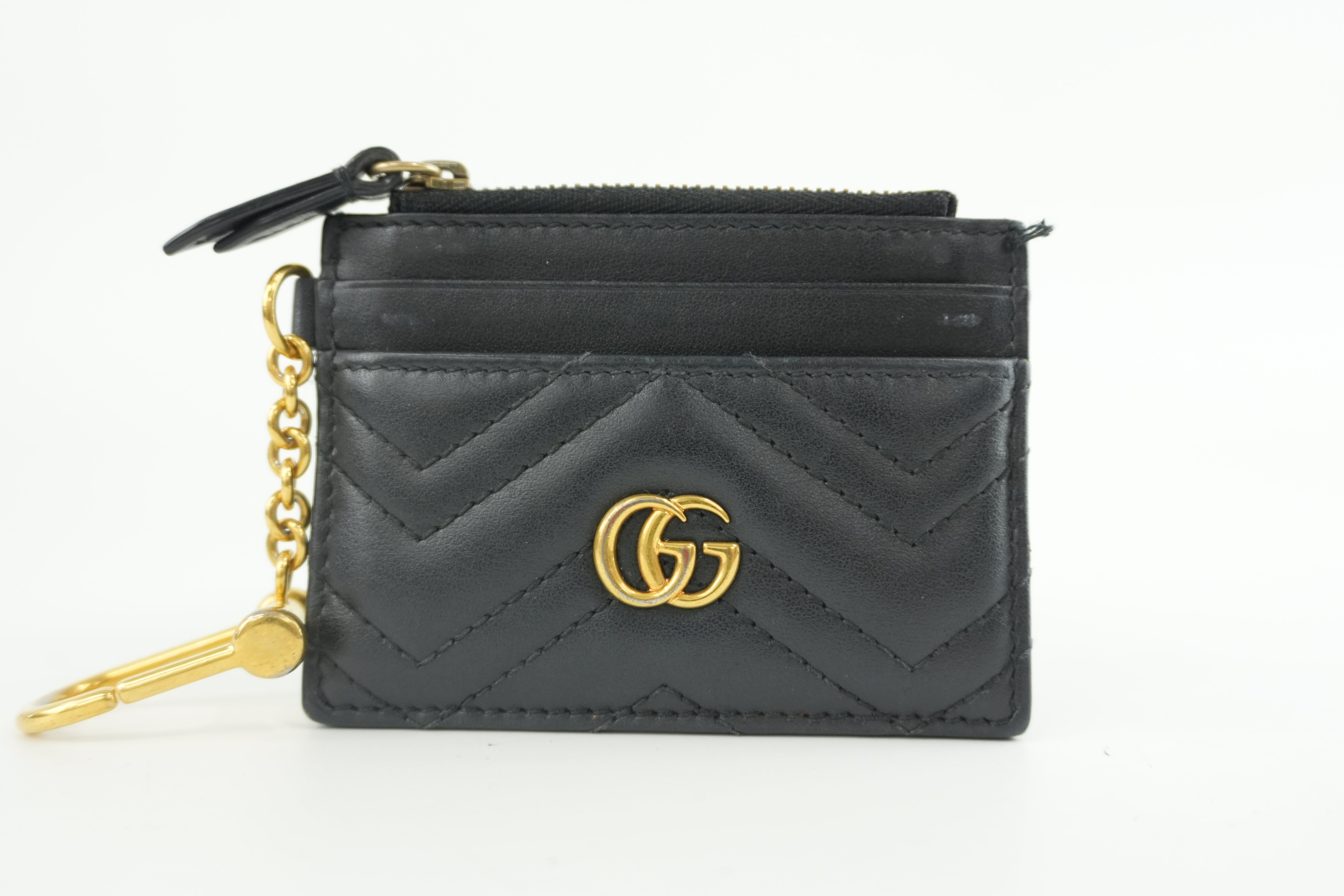 Gucci Leather Marmont Coin Case Black Used