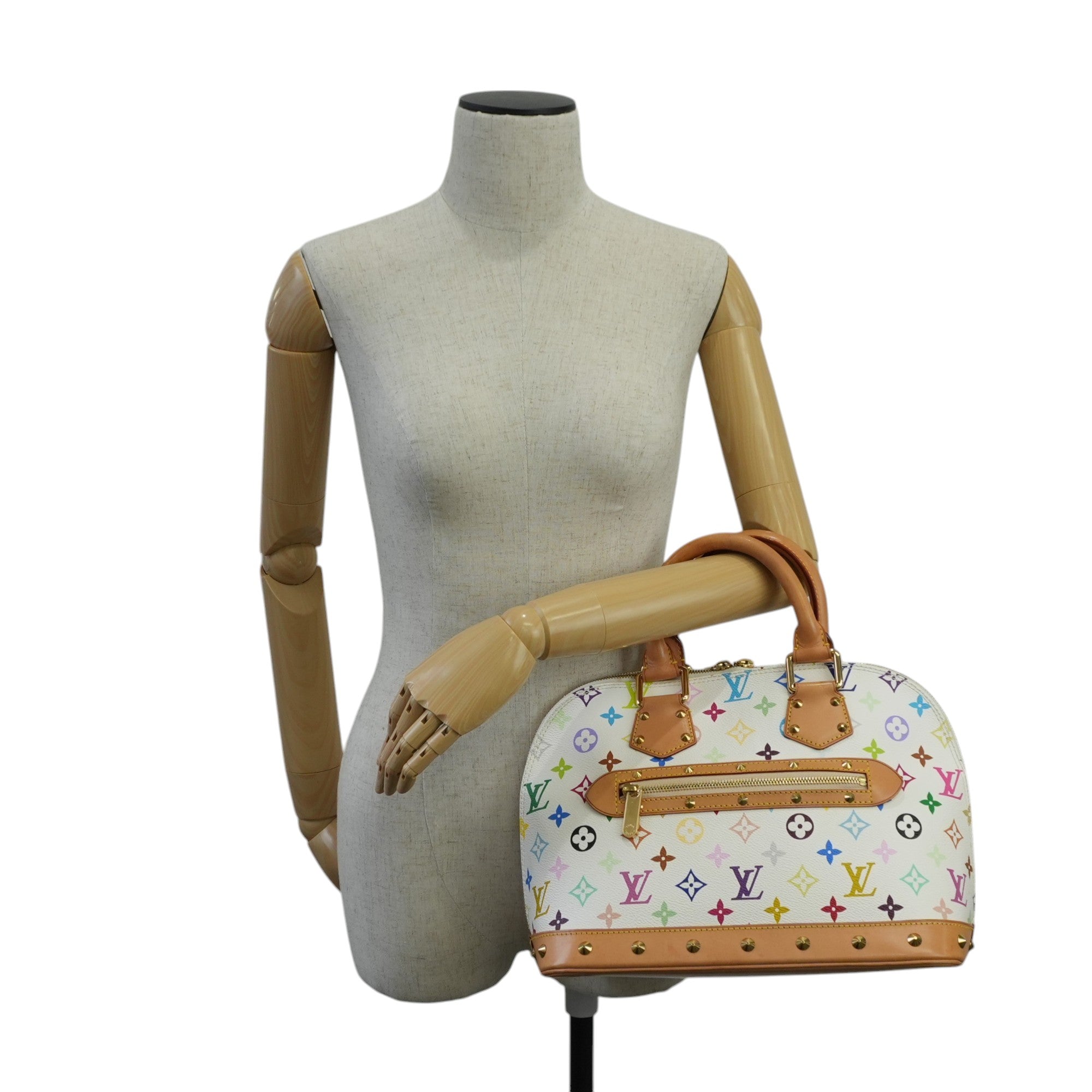 Louis Vuitton Multicolor Alma PM Handbag White Bag