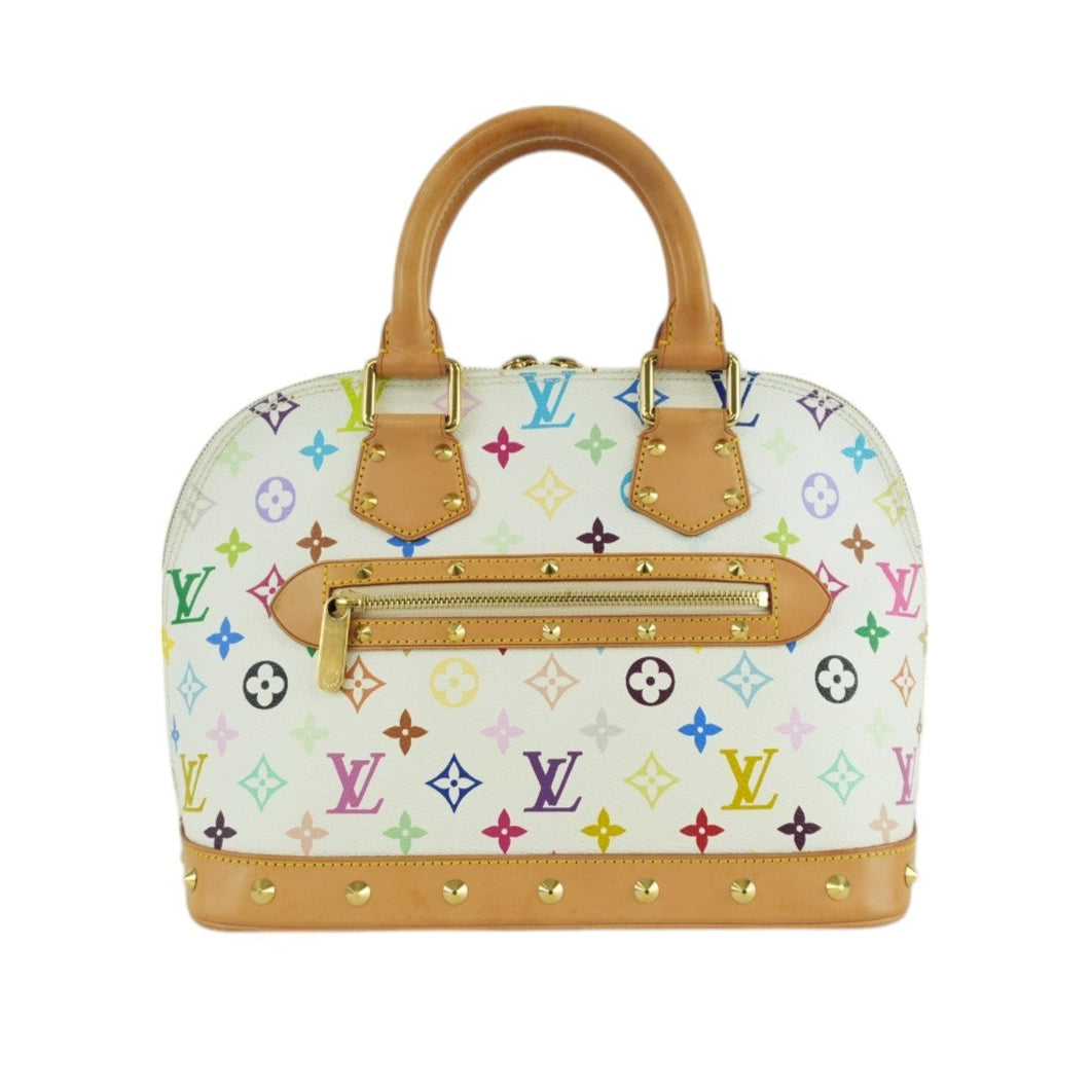 Louis Vuitton Multicolor Alma PM Handbag White Bag