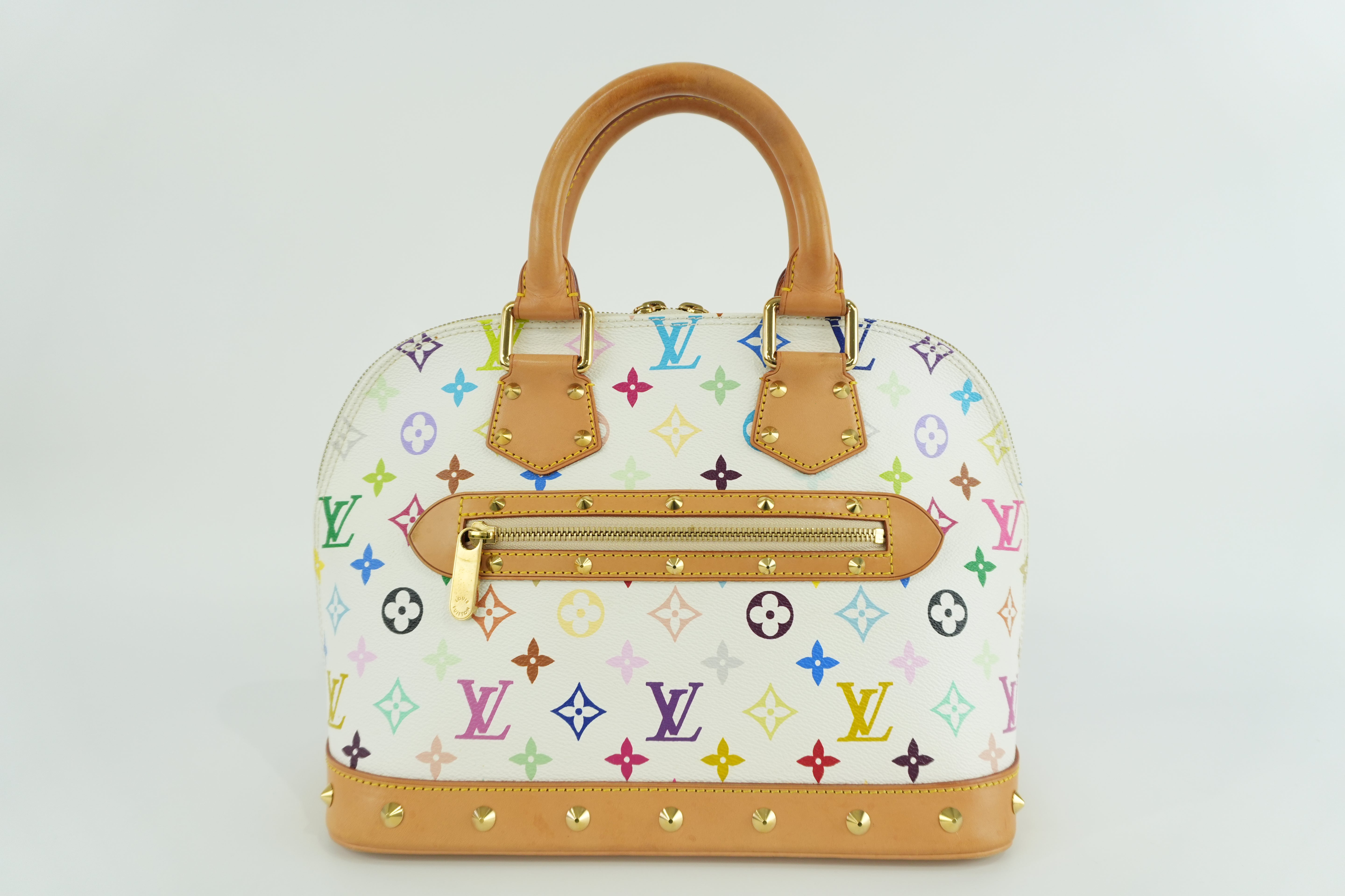 Louis Vuitton Multicolor Alma PM Handbag White Bag