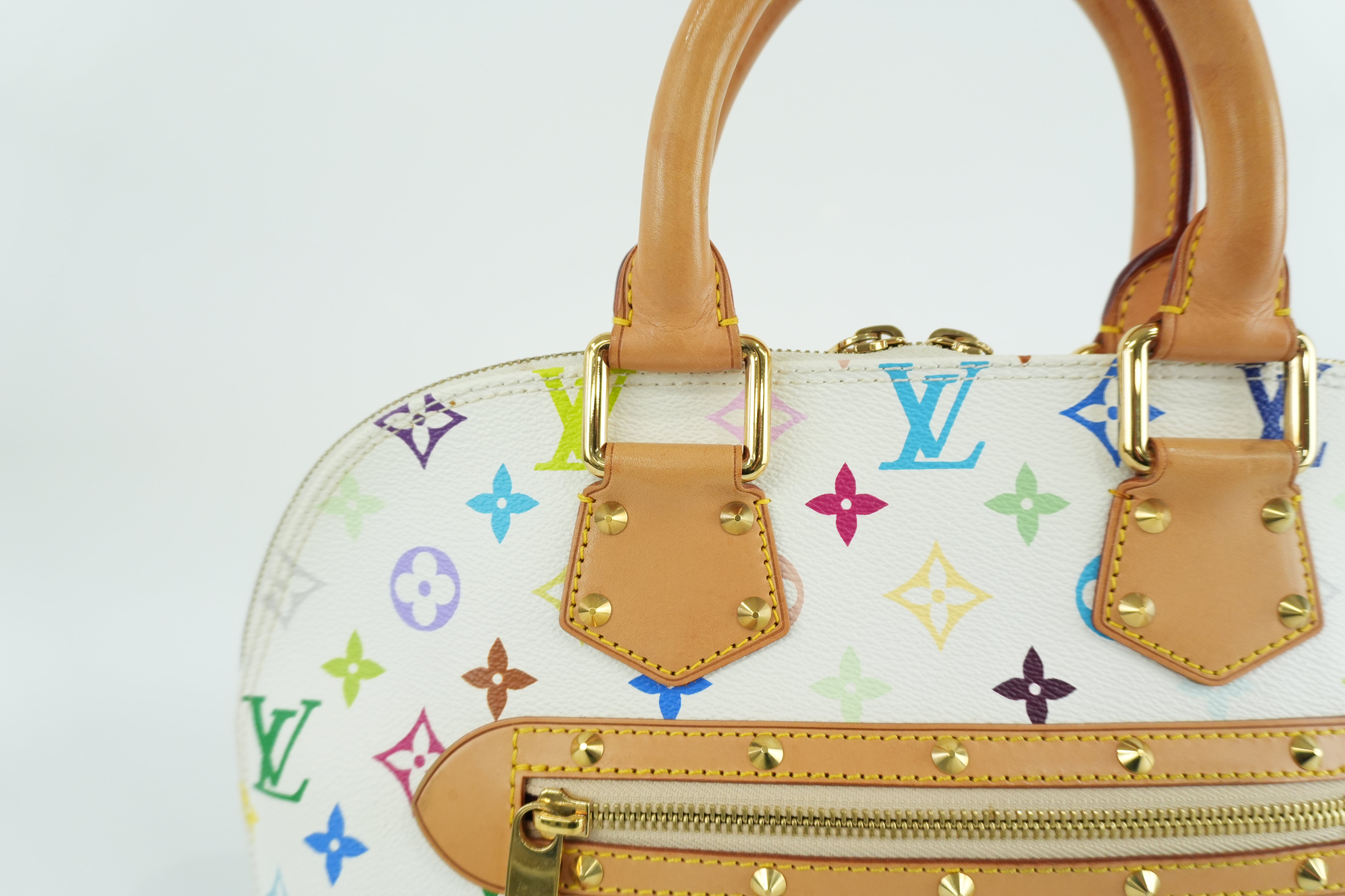 Louis Vuitton Multicolor Alma PM Handbag White Bag