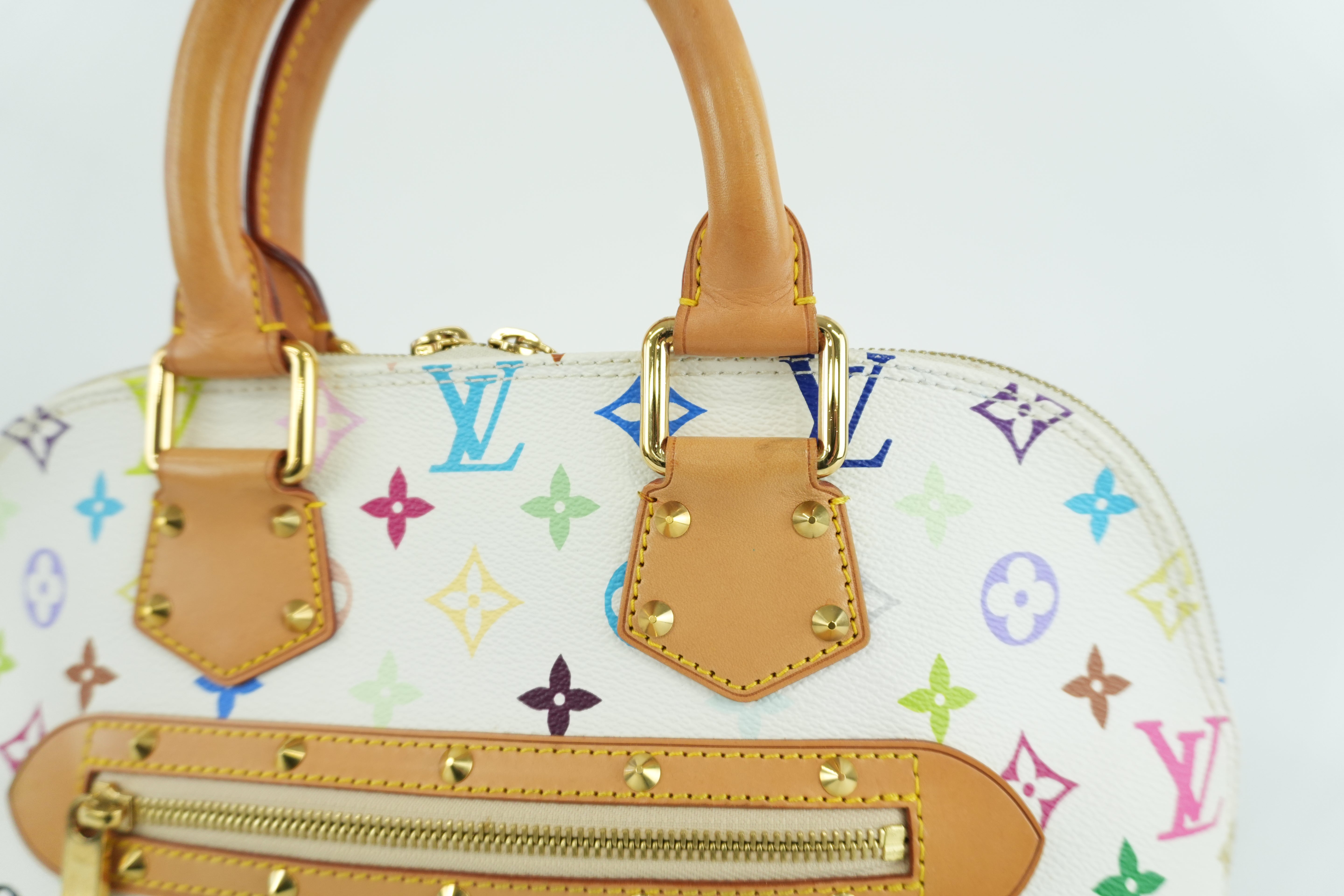 Louis Vuitton Multicolor Alma PM Handbag White Bag