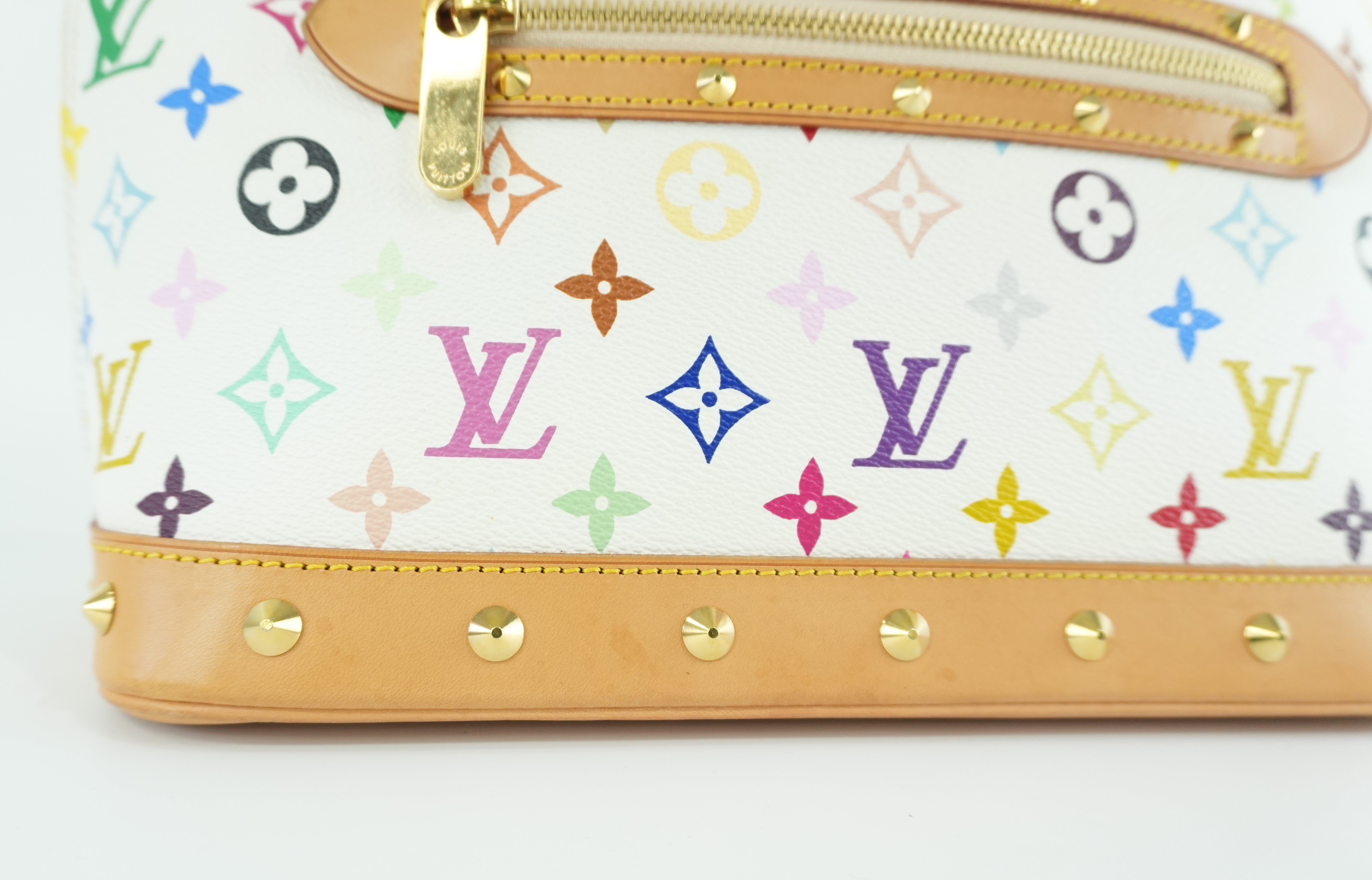 Louis Vuitton Multicolor Alma PM Handbag White Bag