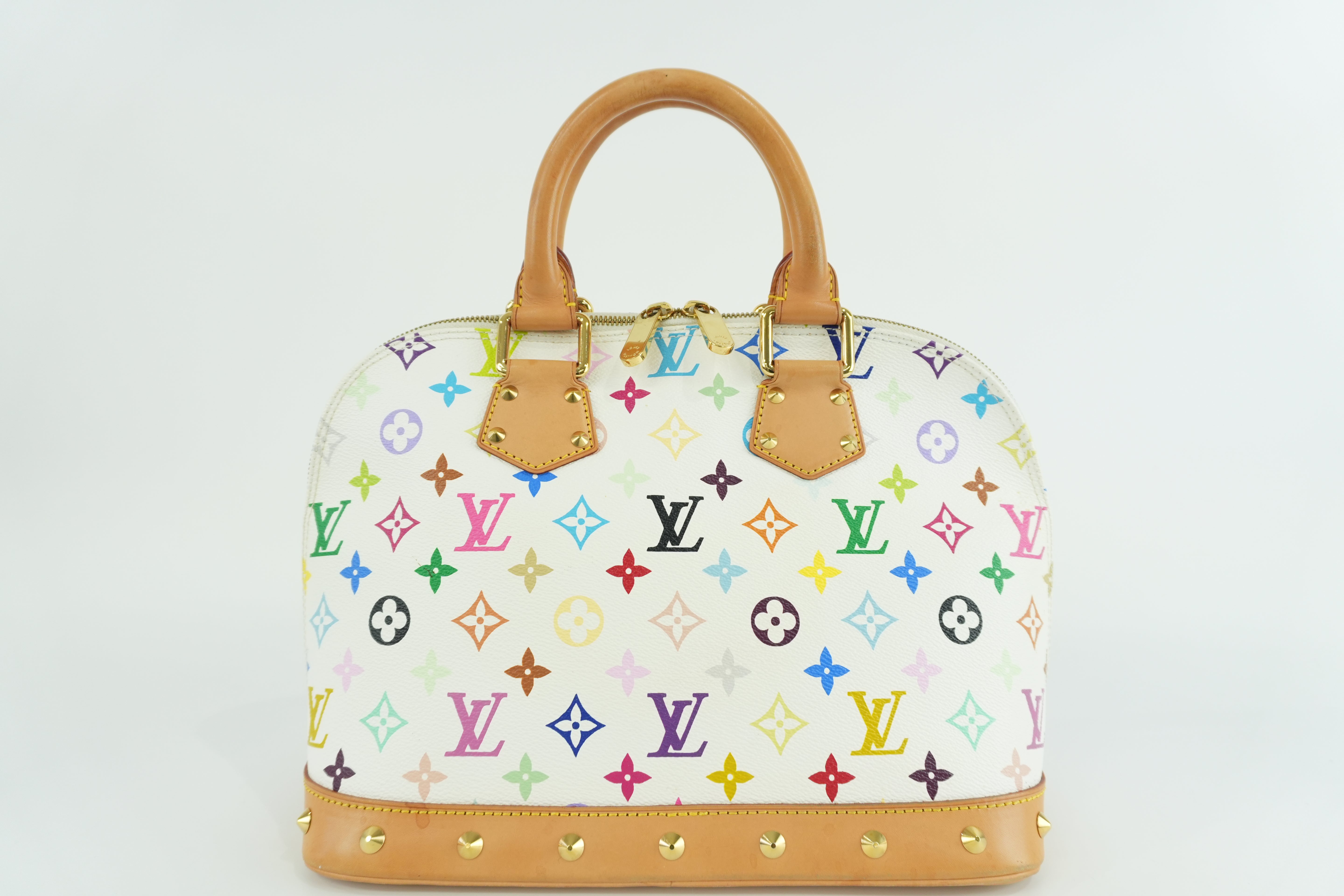 Louis Vuitton Multicolor Alma PM Handbag White Bag