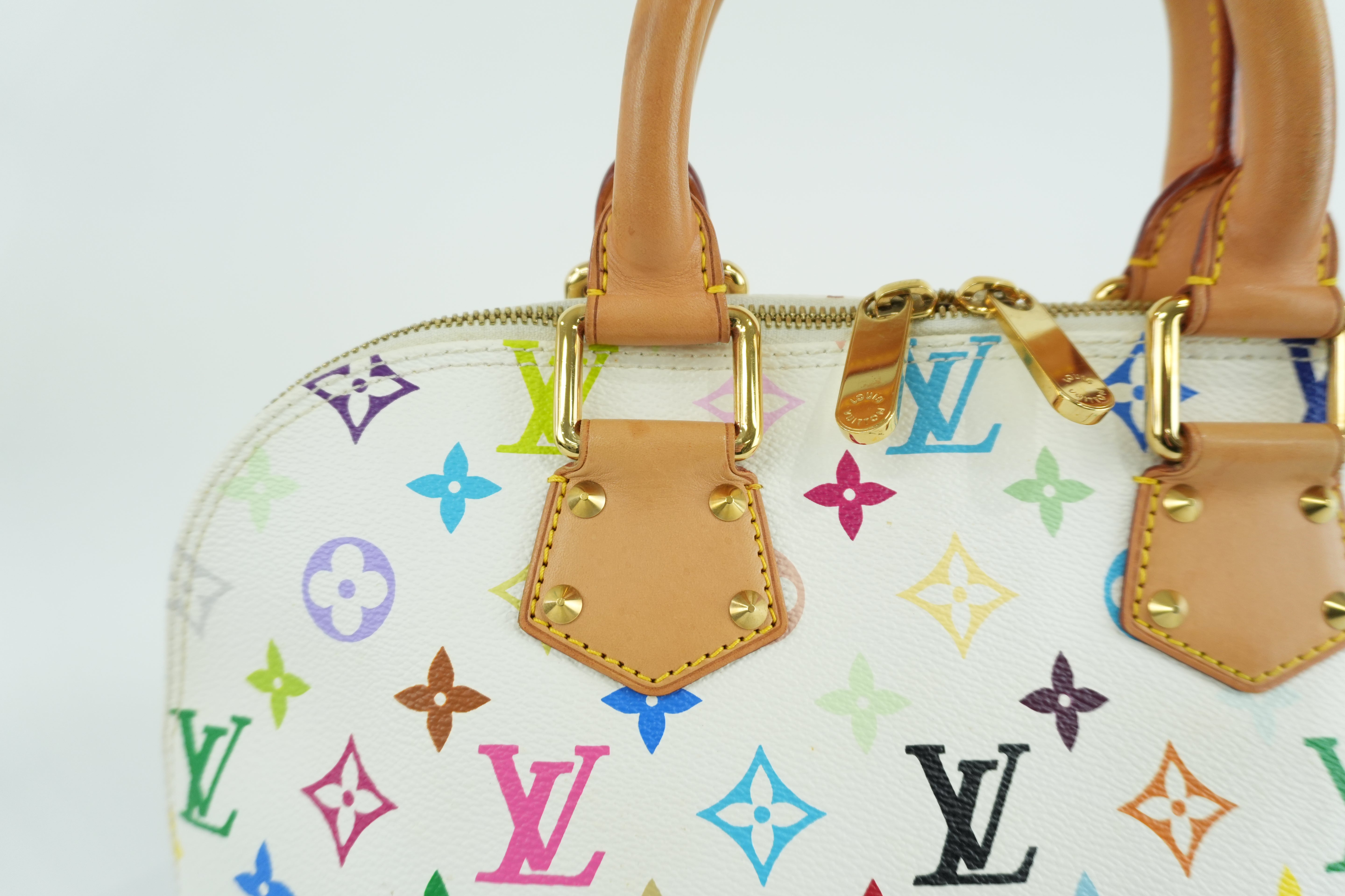 Louis Vuitton Multicolor Alma PM Handbag White Bag