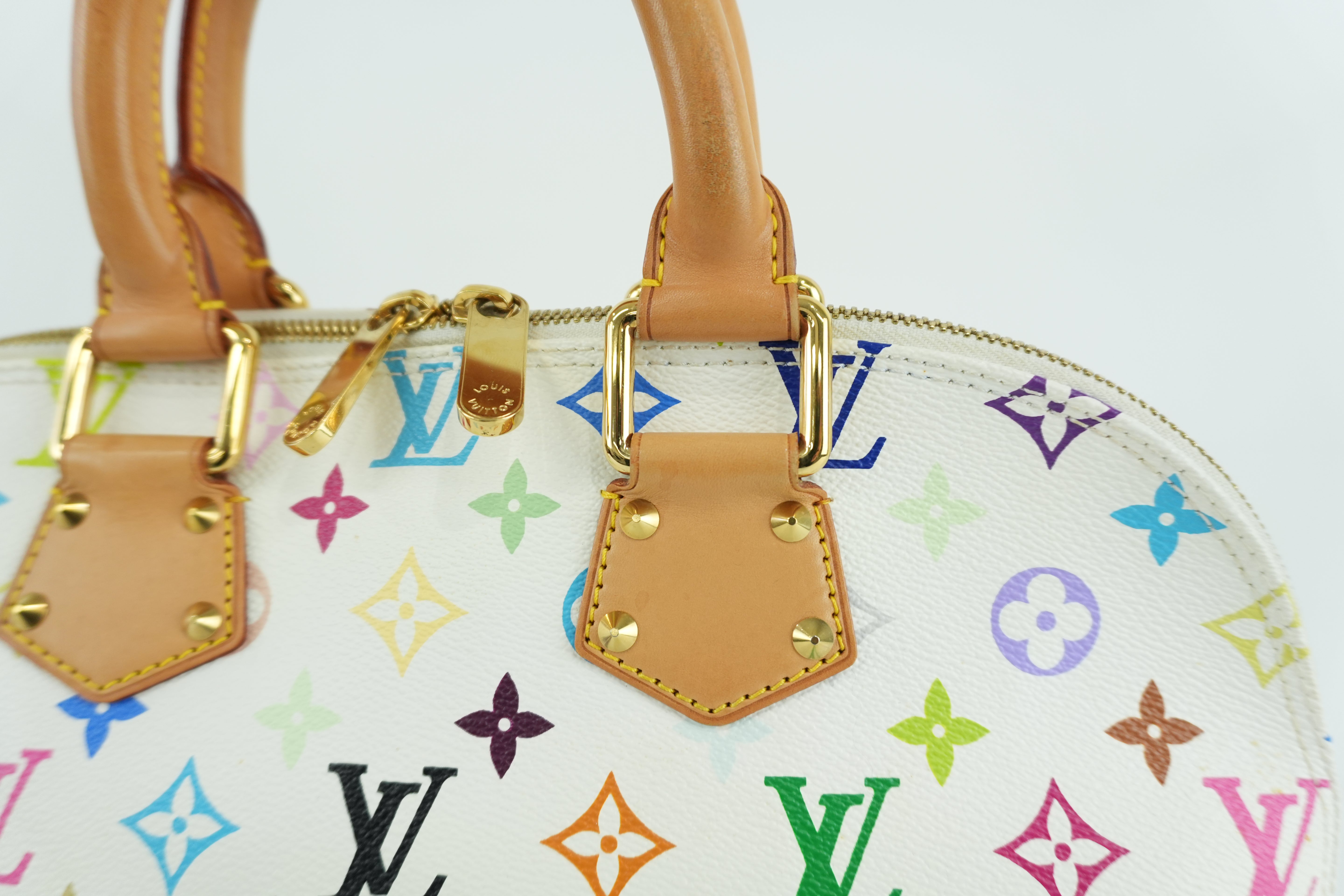 Louis Vuitton Multicolor Alma PM Handbag White Bag