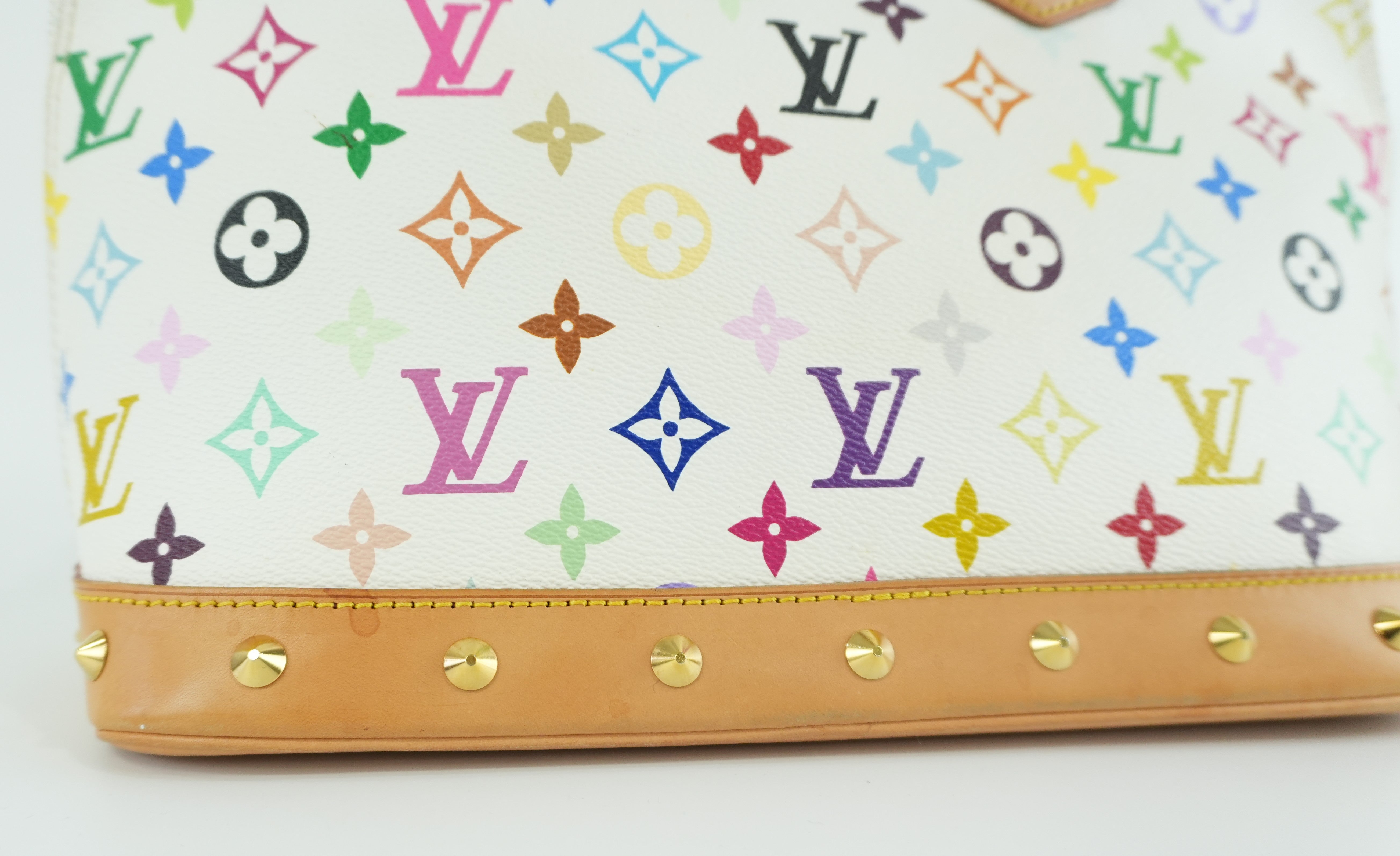 Louis Vuitton Multicolor Alma PM Handbag White Bag