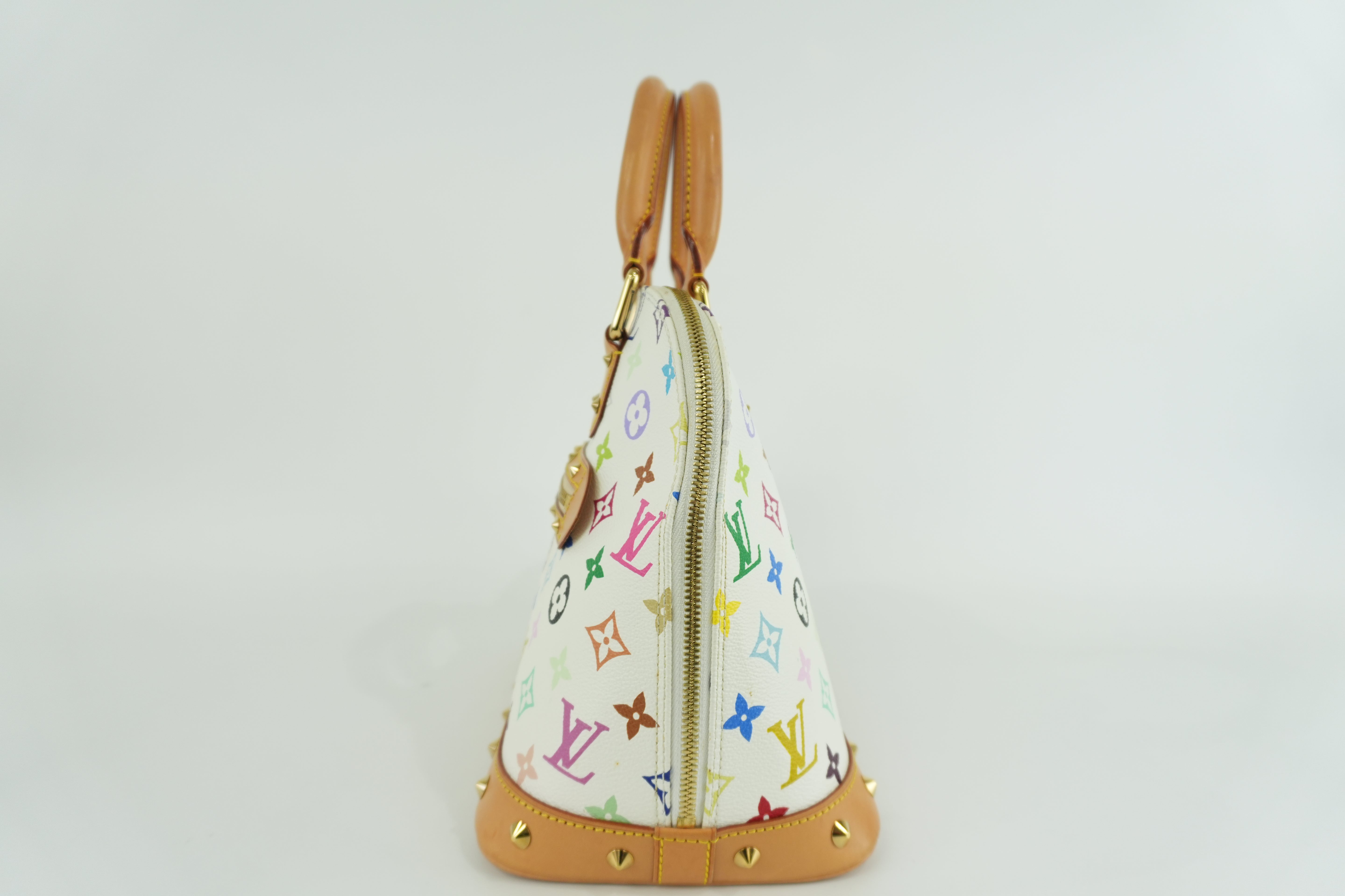 Louis Vuitton Multicolor Alma PM Handbag White Bag