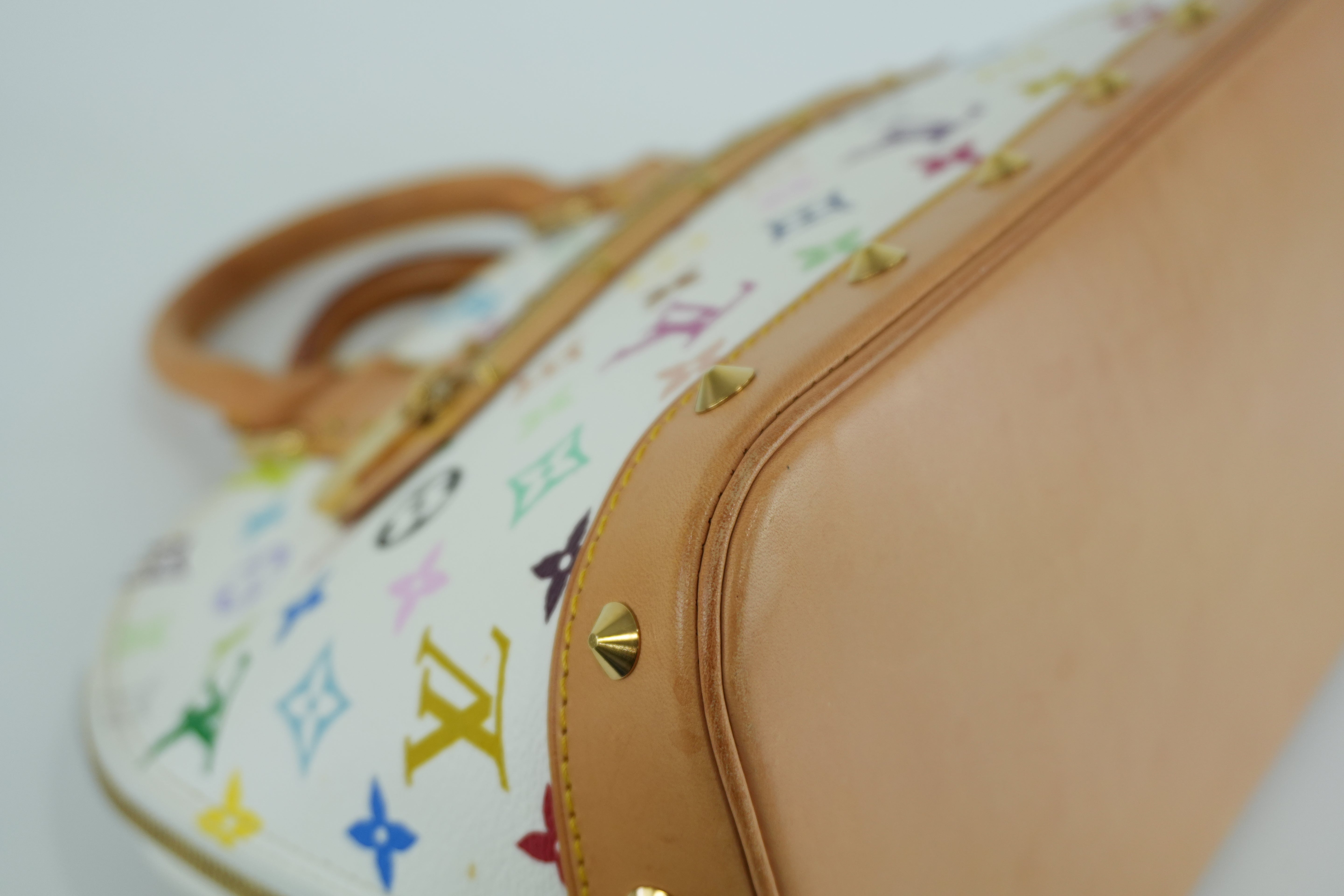 Louis Vuitton Multicolor Alma PM Handbag White Bag