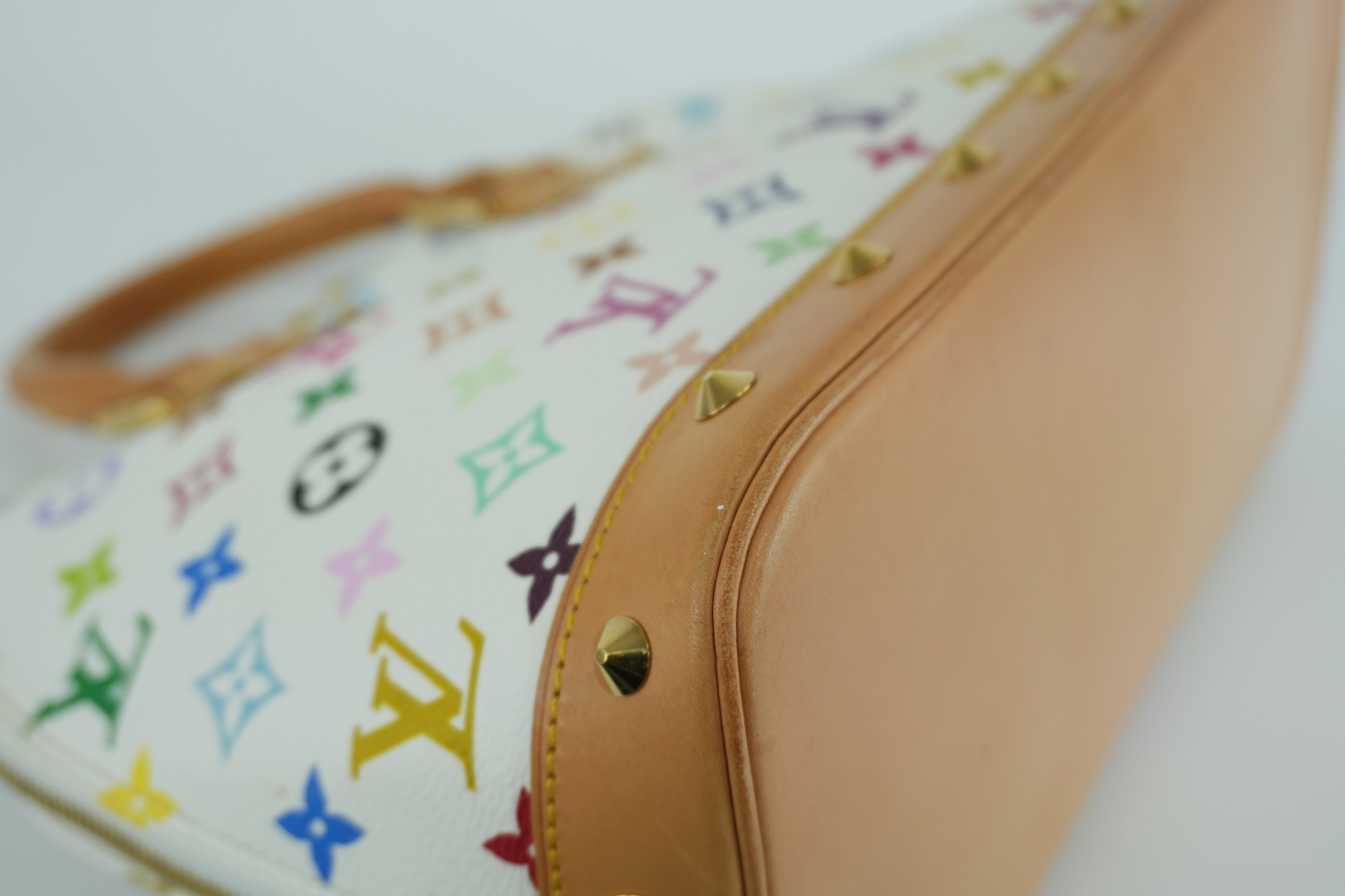 Louis Vuitton Multicolor Alma PM Handbag White Bag