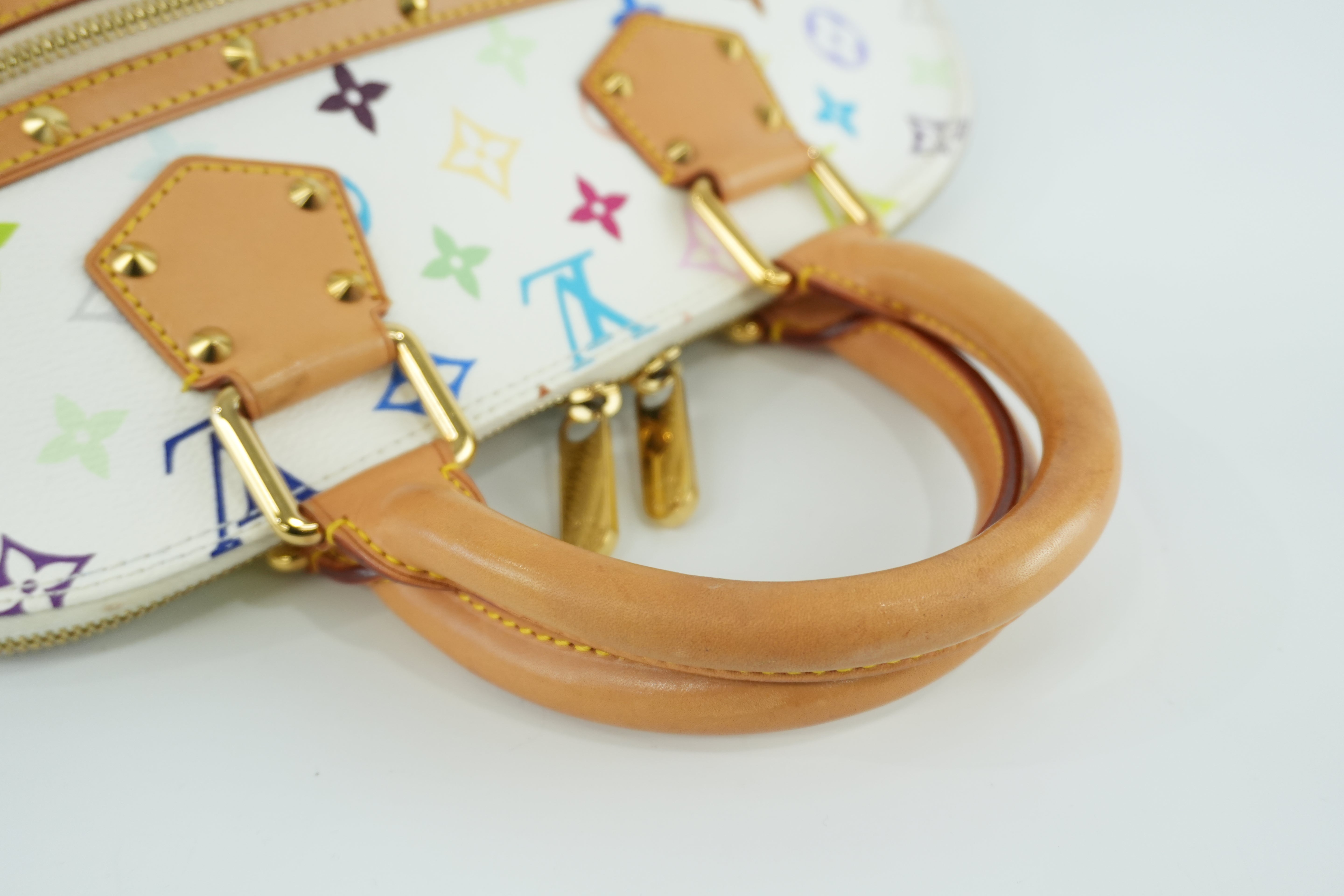 Louis Vuitton Multicolor Alma PM Handbag White Bag