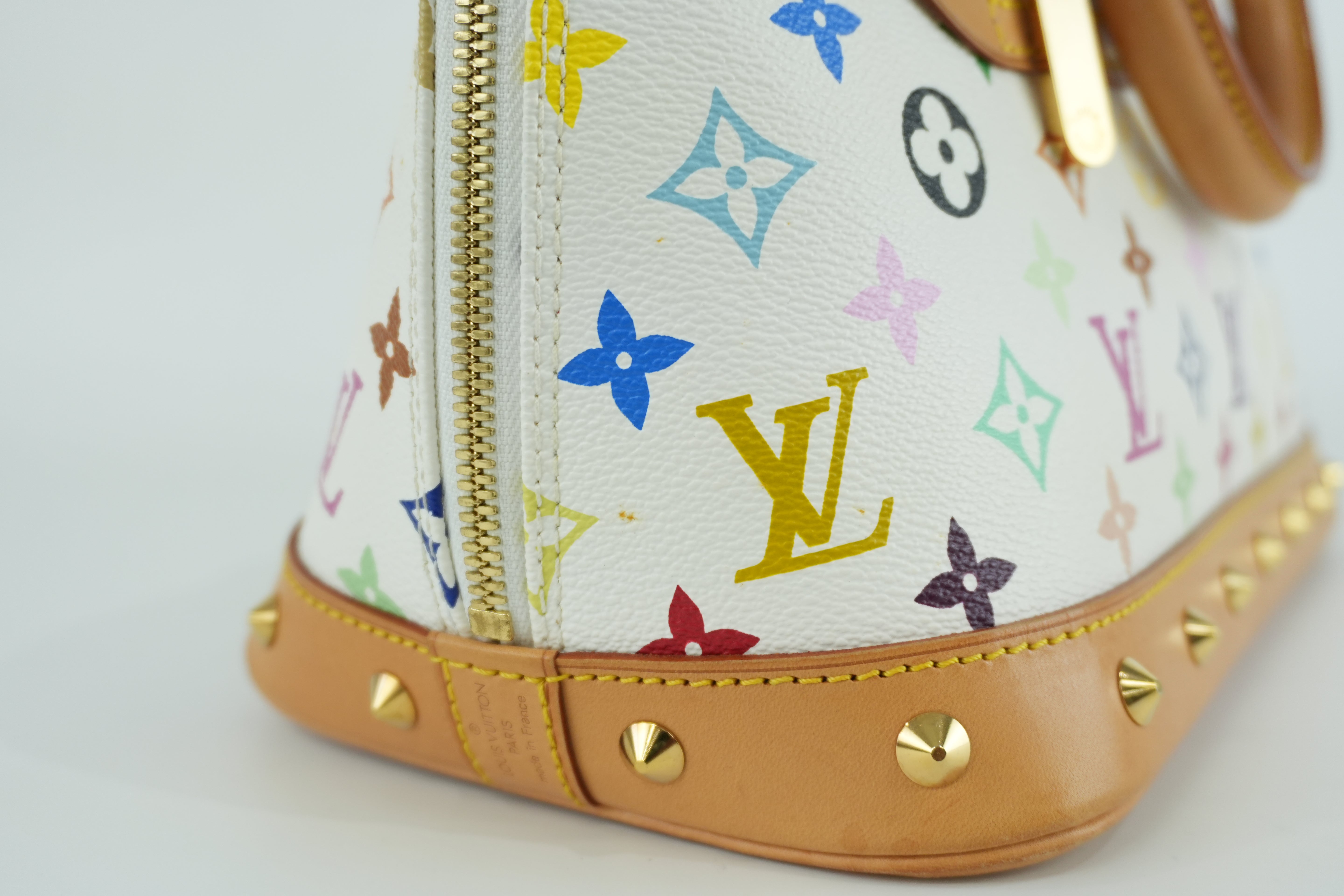 Louis Vuitton Multicolor Alma PM Handbag White Bag