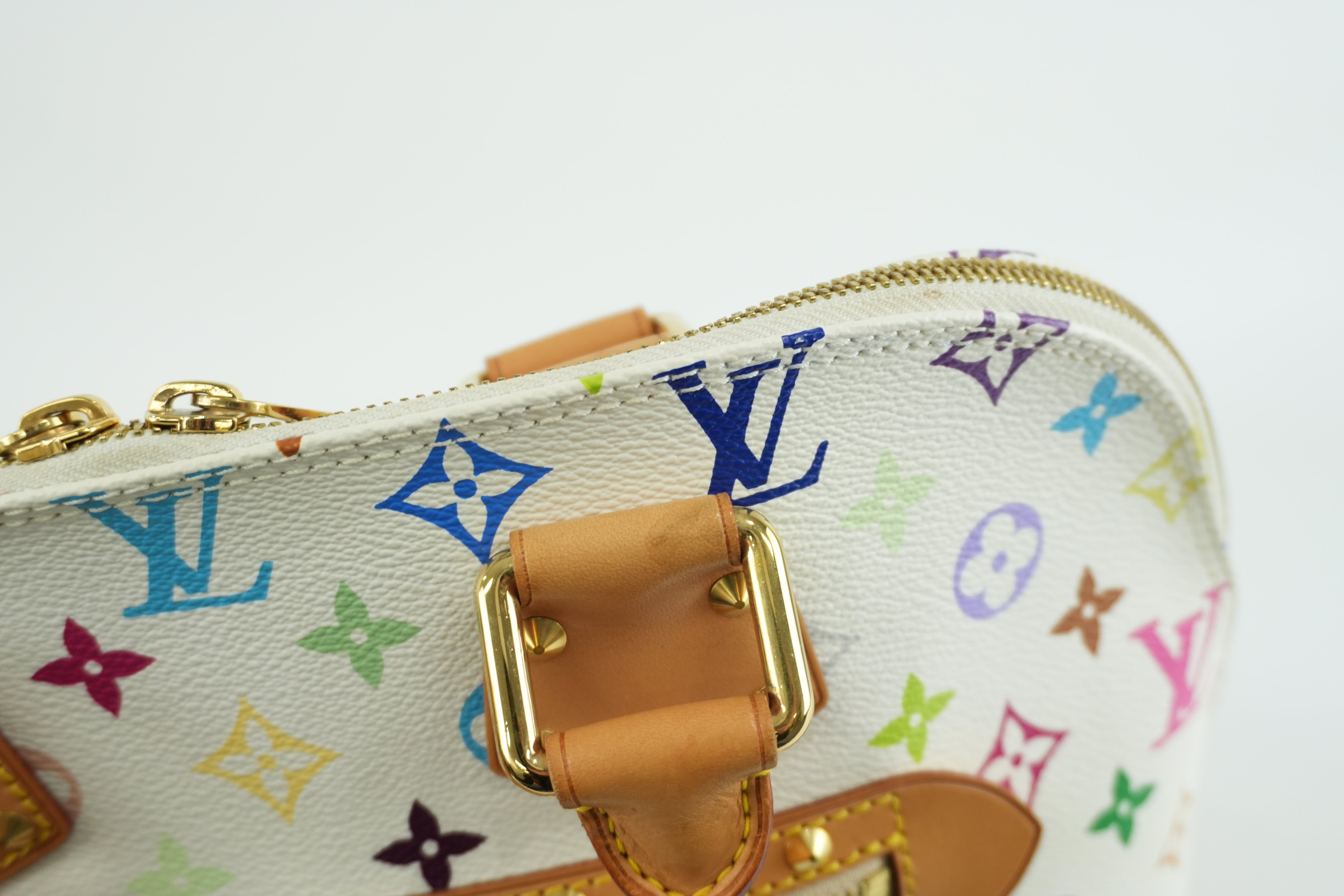 Louis Vuitton Multicolor Alma PM Handbag White Bag