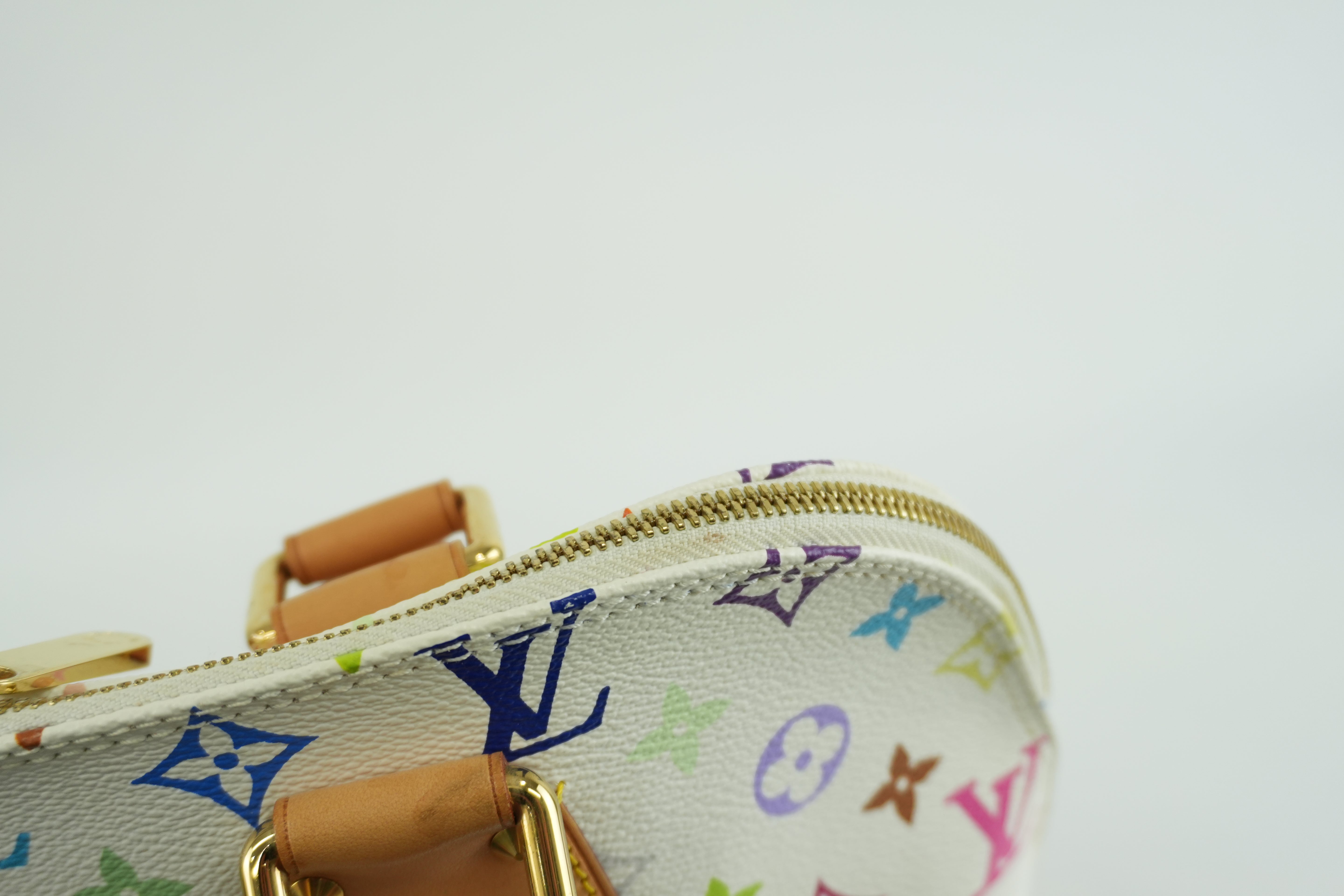 Louis Vuitton Multicolor Alma PM Handbag White Bag