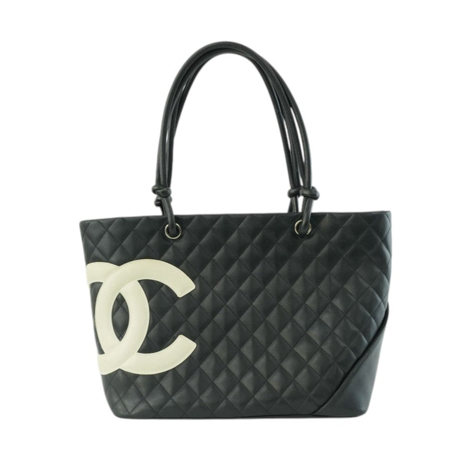 Chanel Leather Tote Bag Black Used