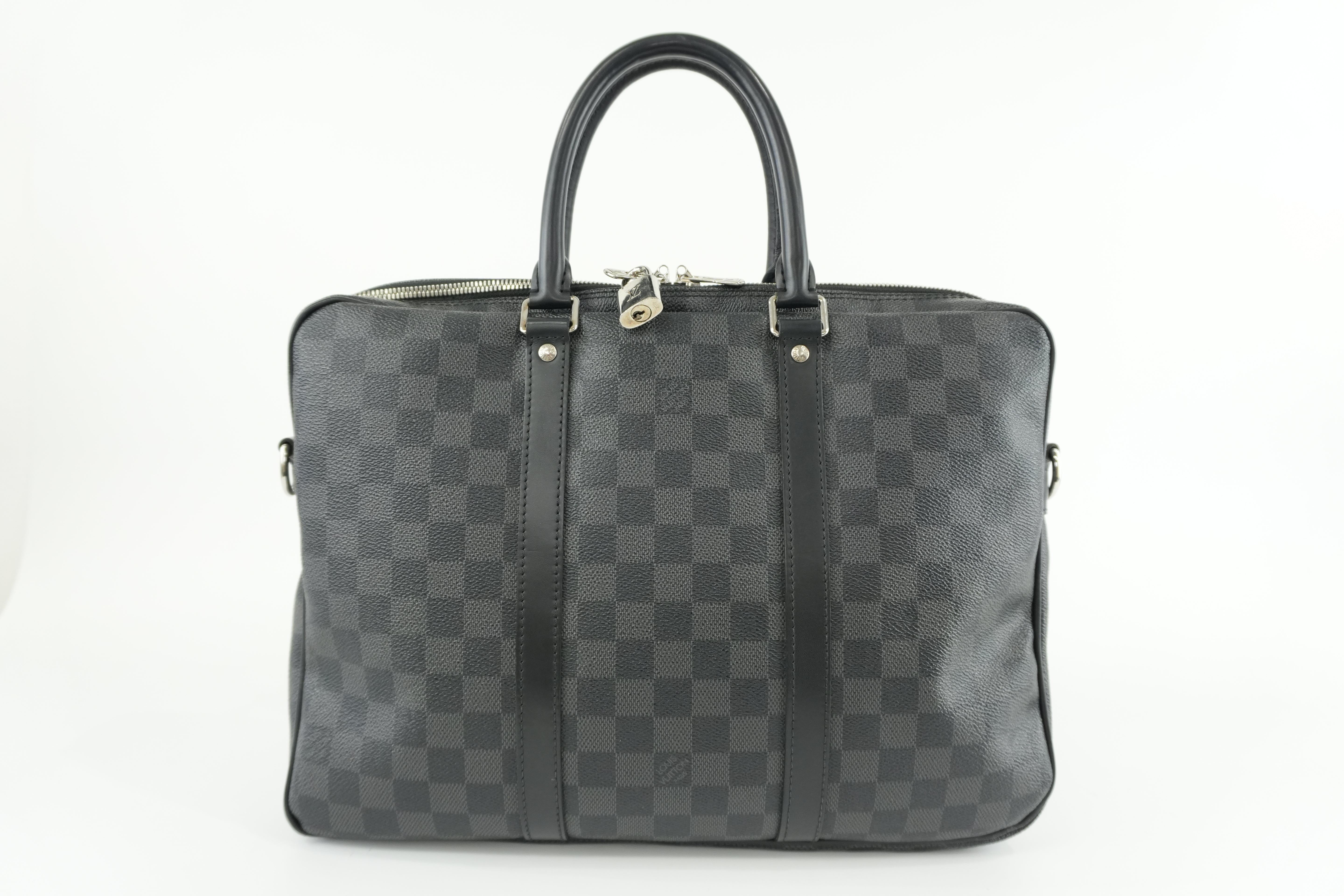 Louis Vuitton Damier Graphite Porte Documents Voyage Briefcase Used