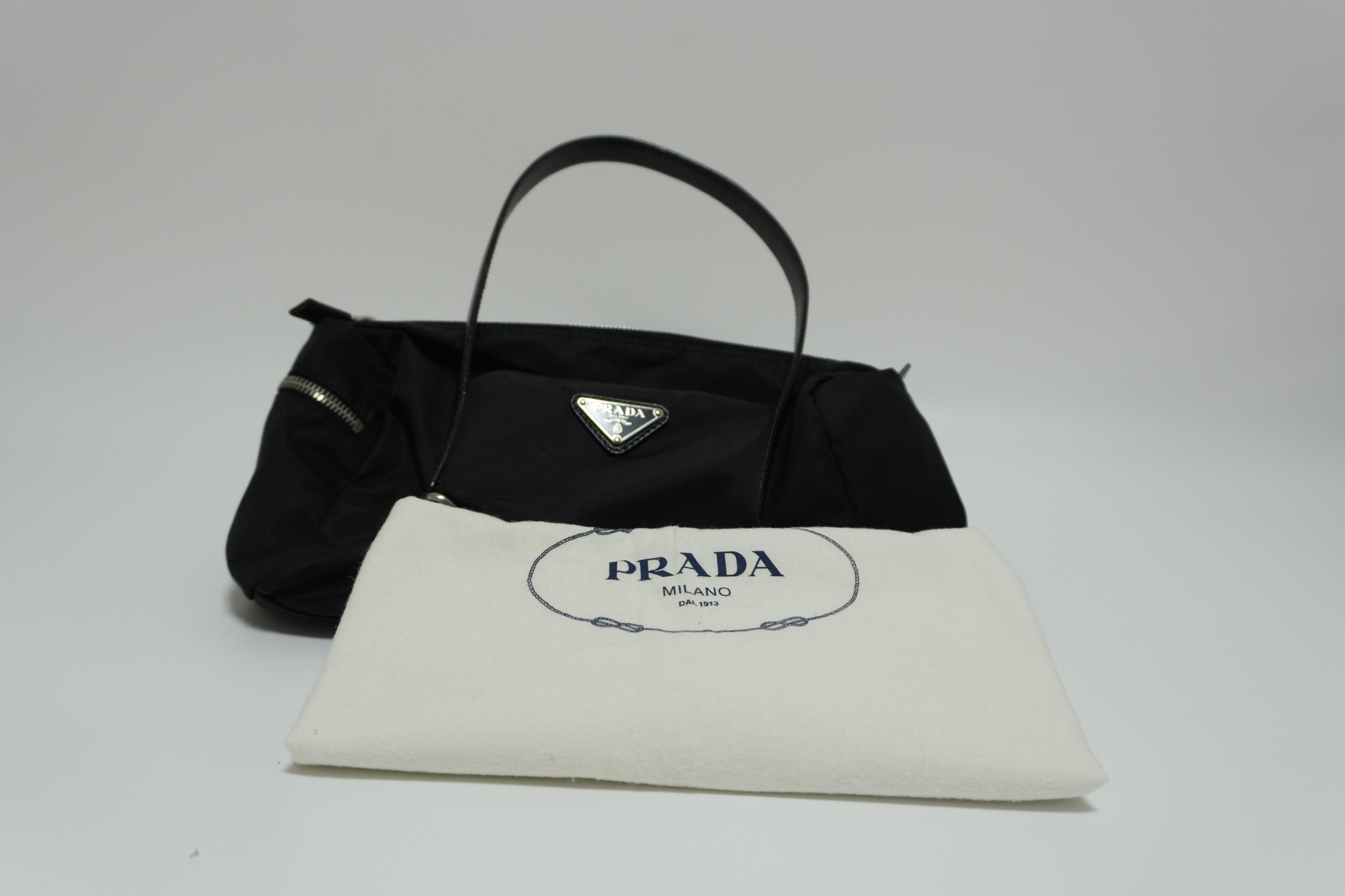 Prada Nylon Pocono Shoulder Bag Black Used