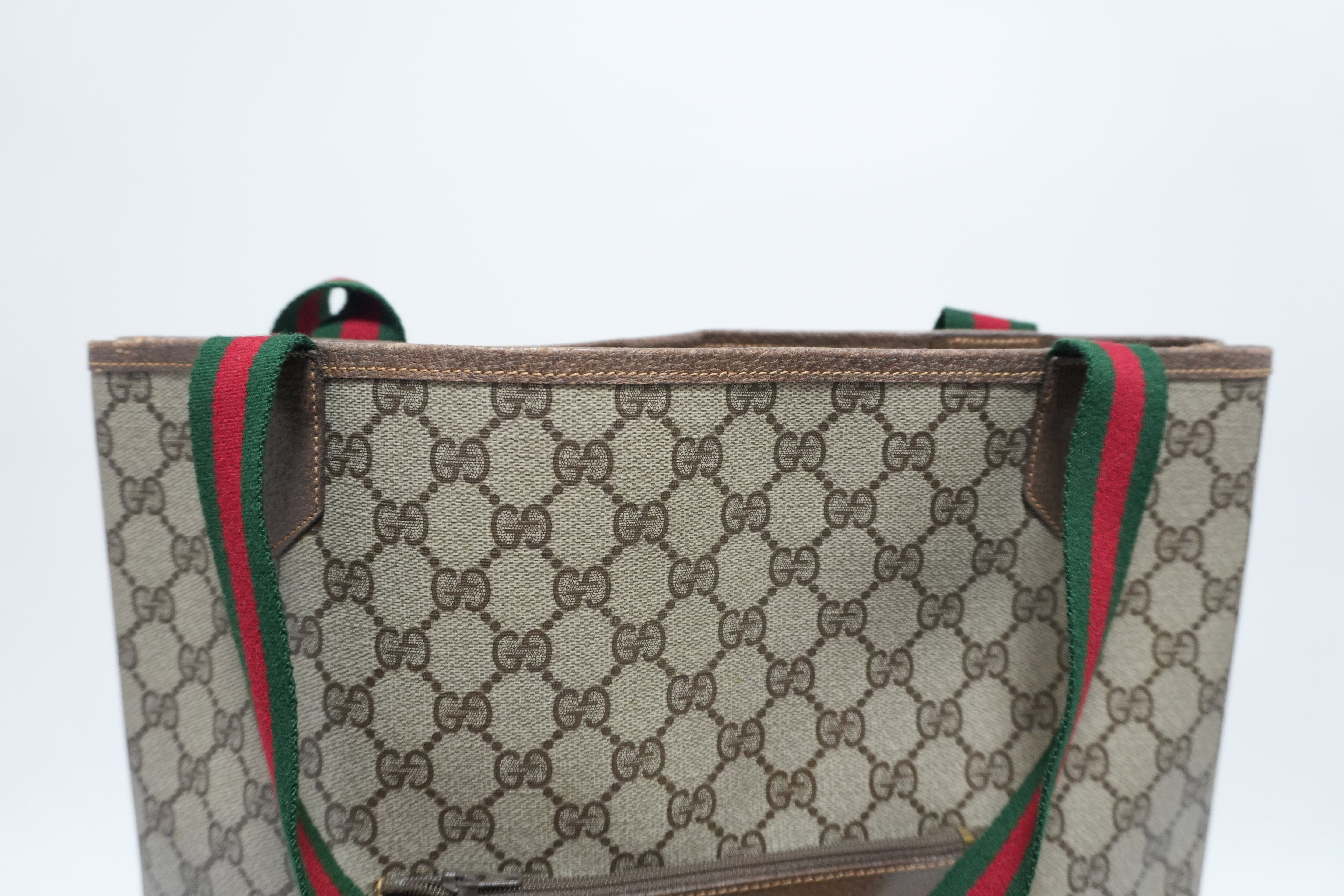 Gucci Slim Tote Bag Sheryline Strap Brown Used