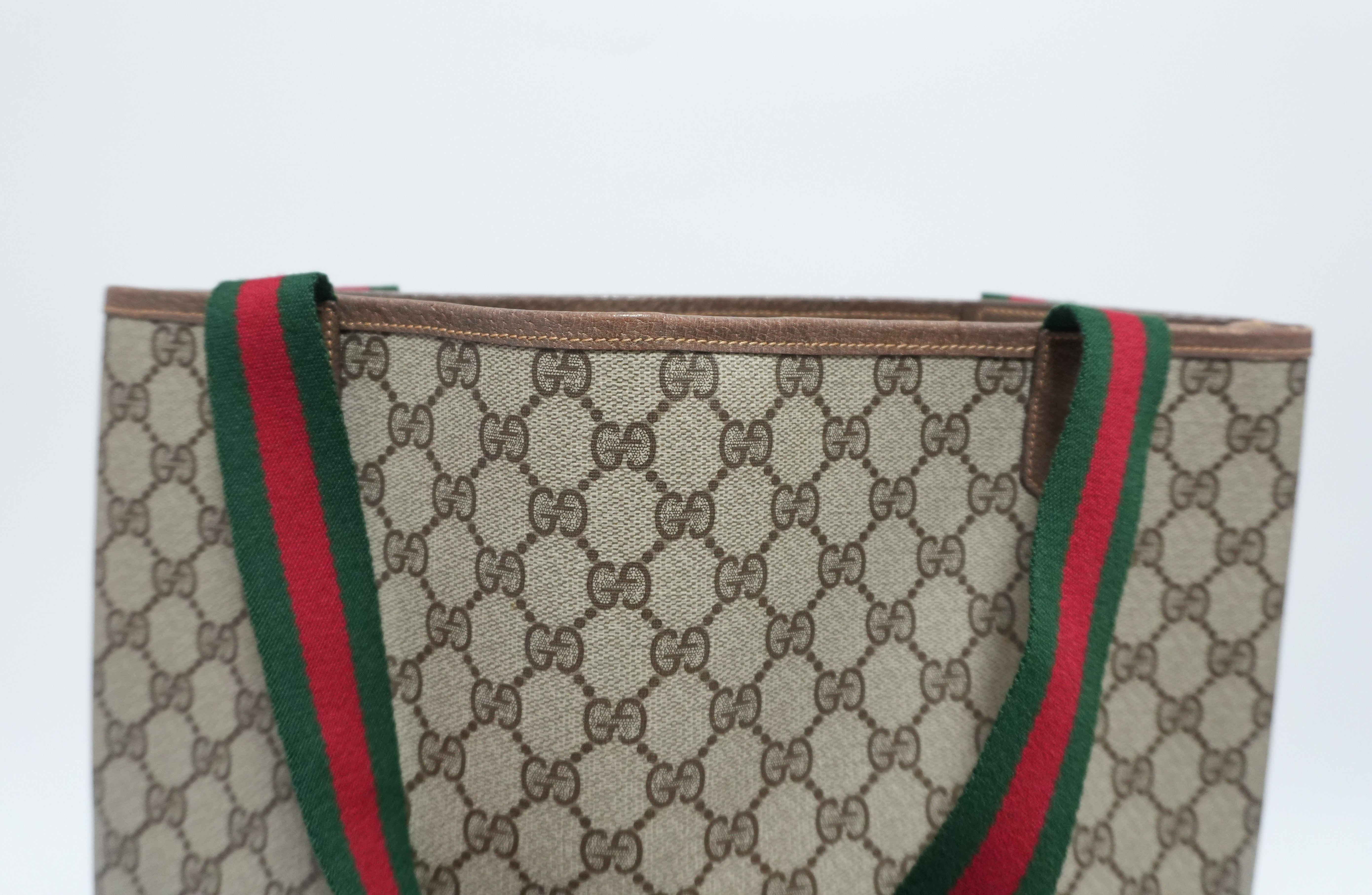 Gucci Slim Tote Bag Sheryline Strap Brown Used