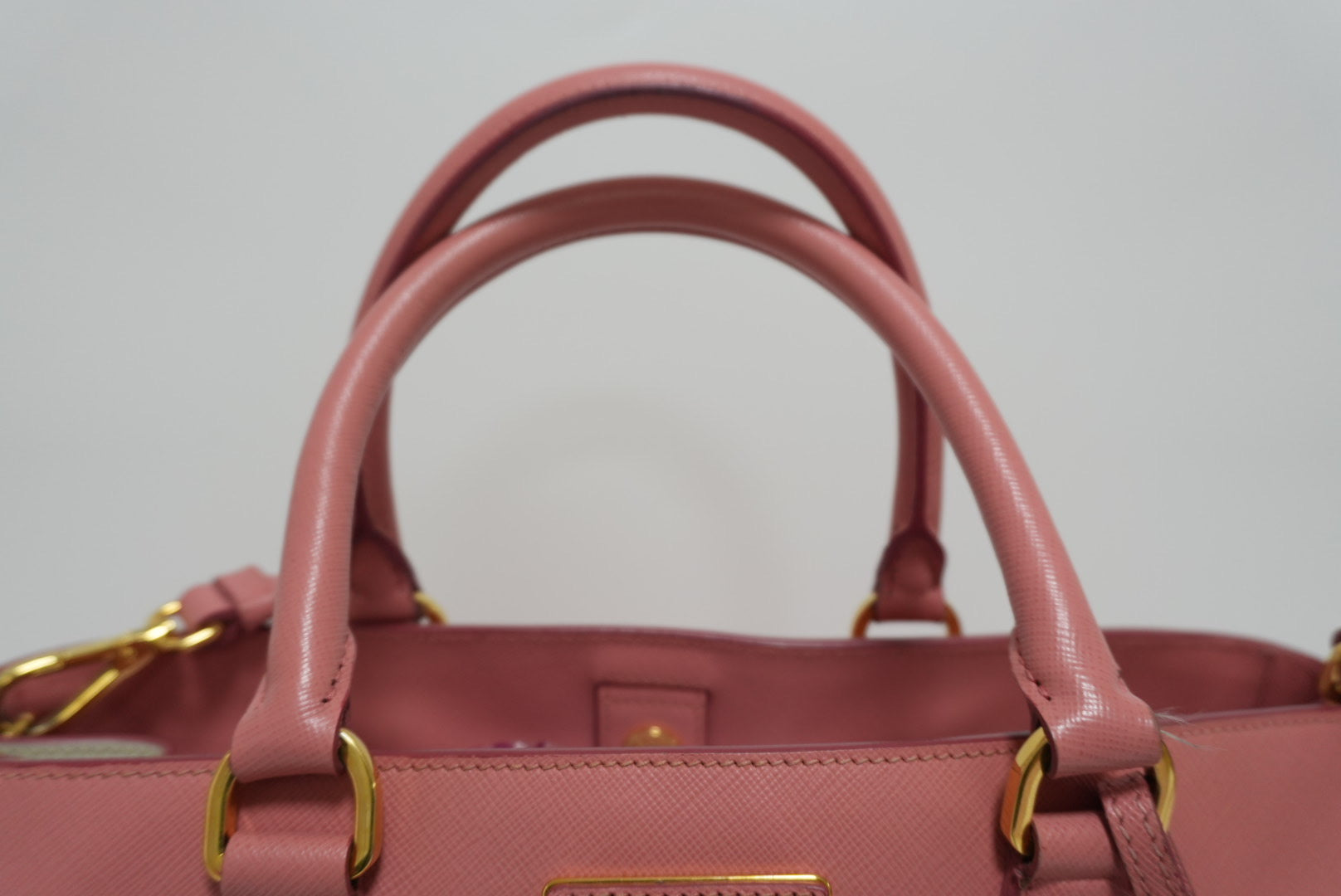 Prada Galleria Saffiano Two Way Pink and White Used