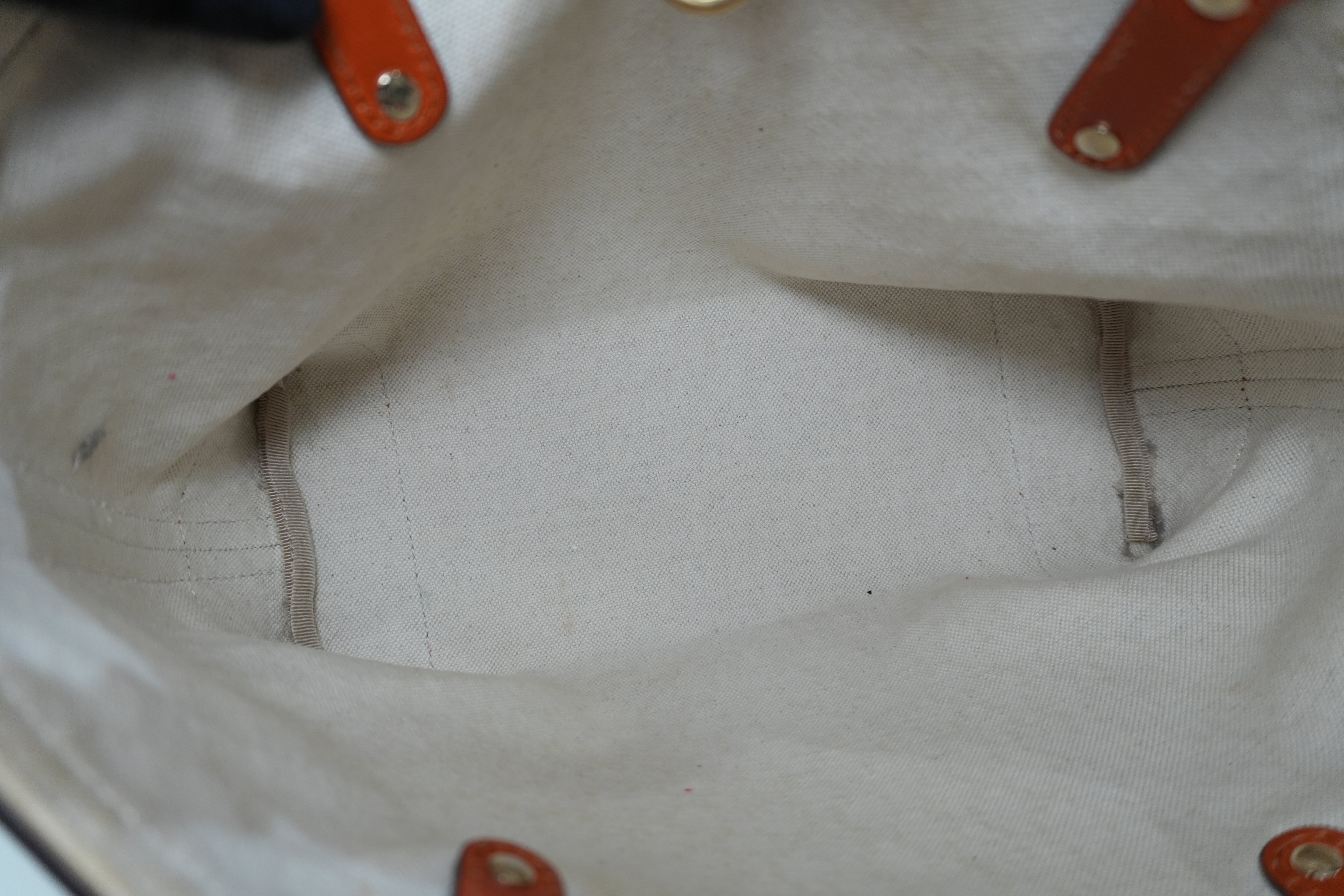 Gucci Fabric Canvas Diamond Tote Bag with Pouch Orange Used