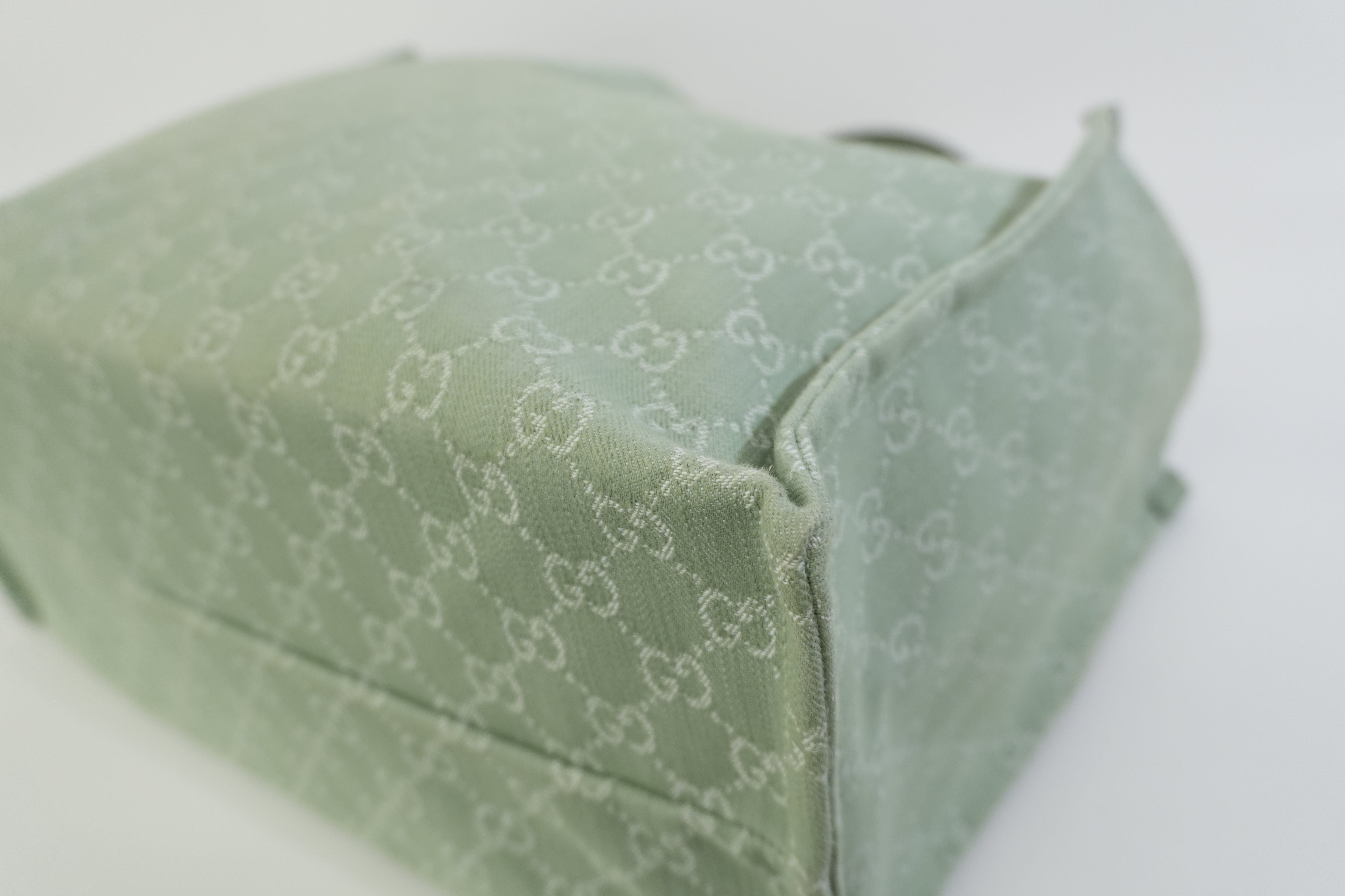 Pre-owned Gucci Large Ophidia GG Tote Bag Green Used