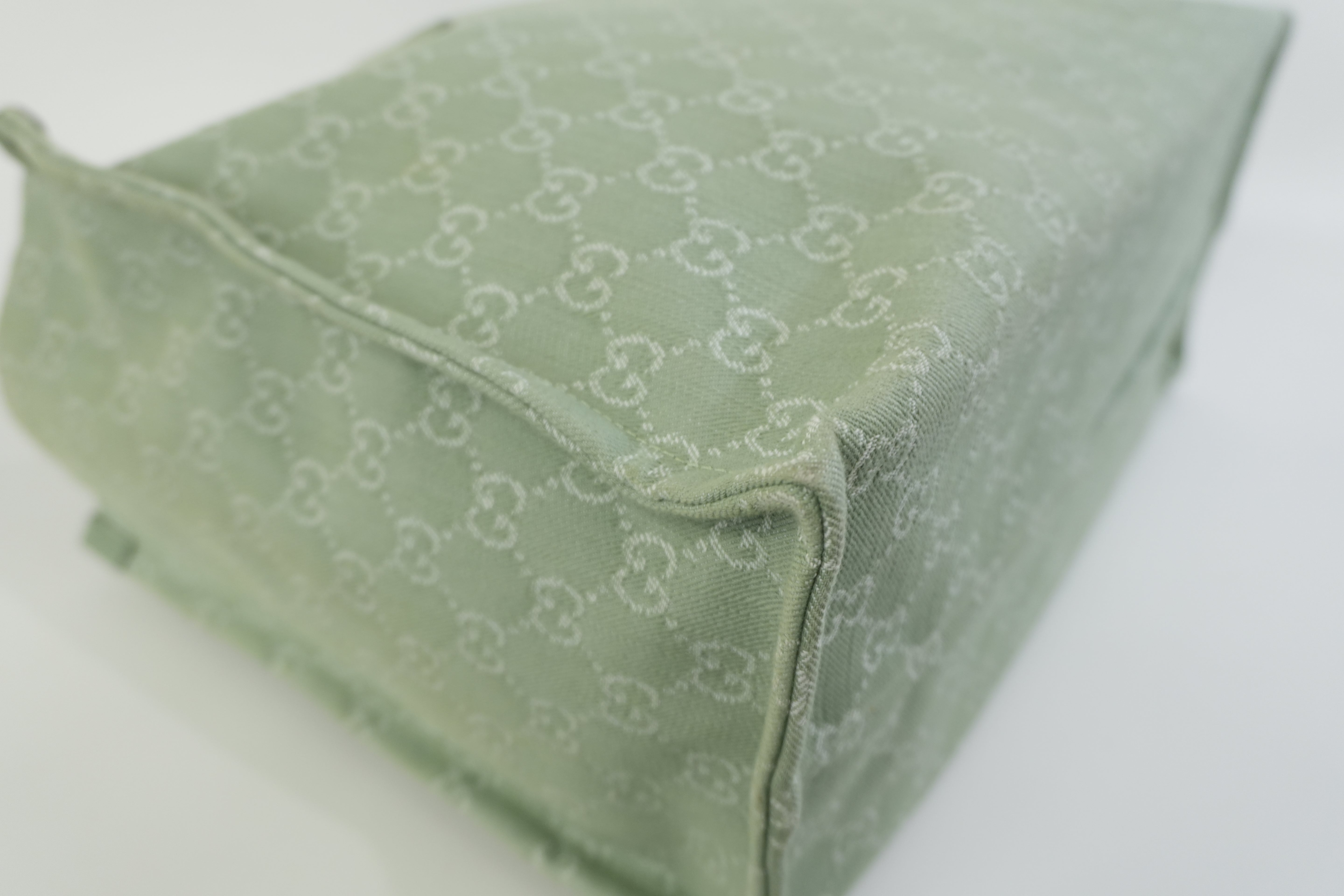 Pre-owned Gucci Large Ophidia GG Tote Bag Green Used