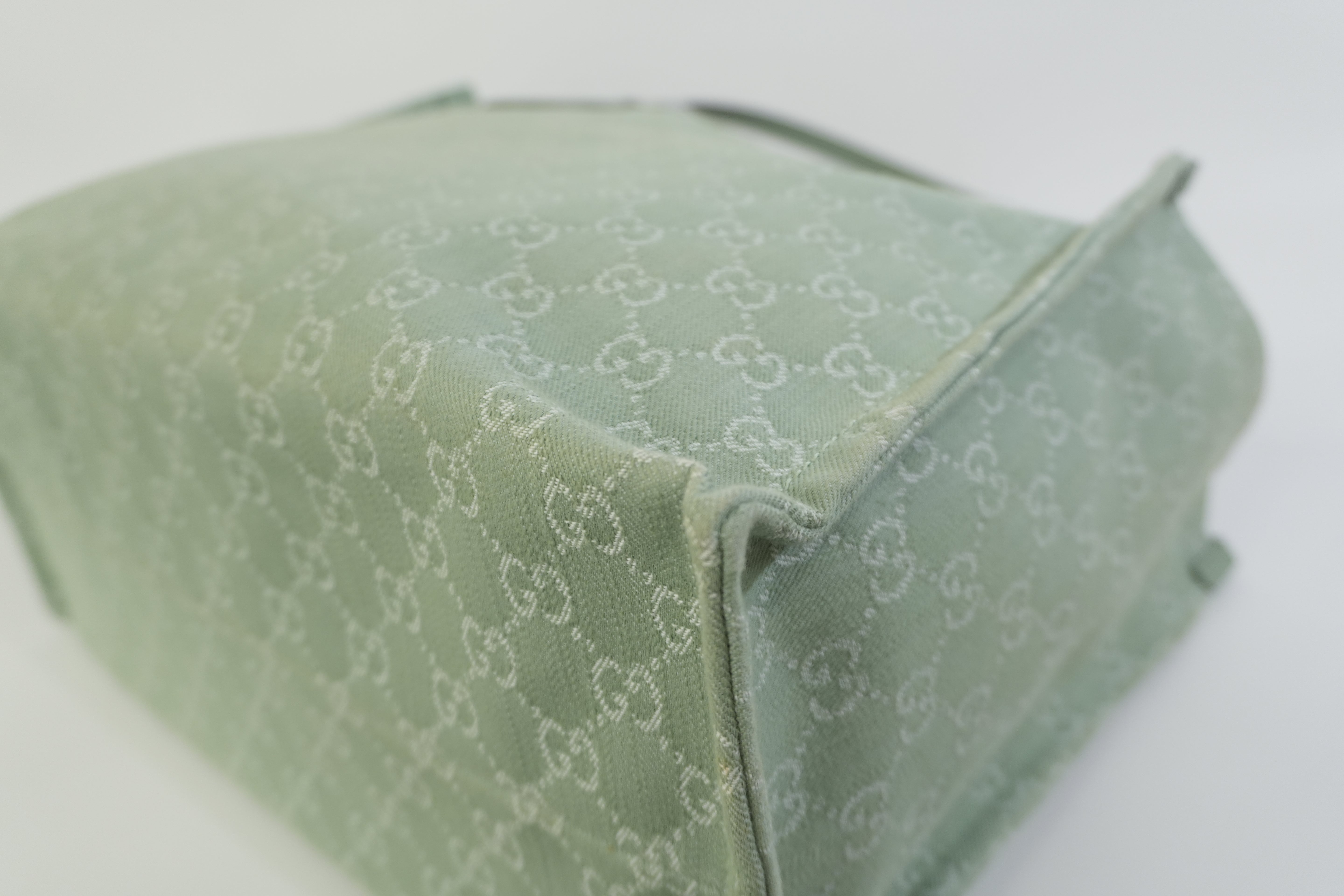 Pre-owned Gucci Large Ophidia GG Tote Bag Green Used