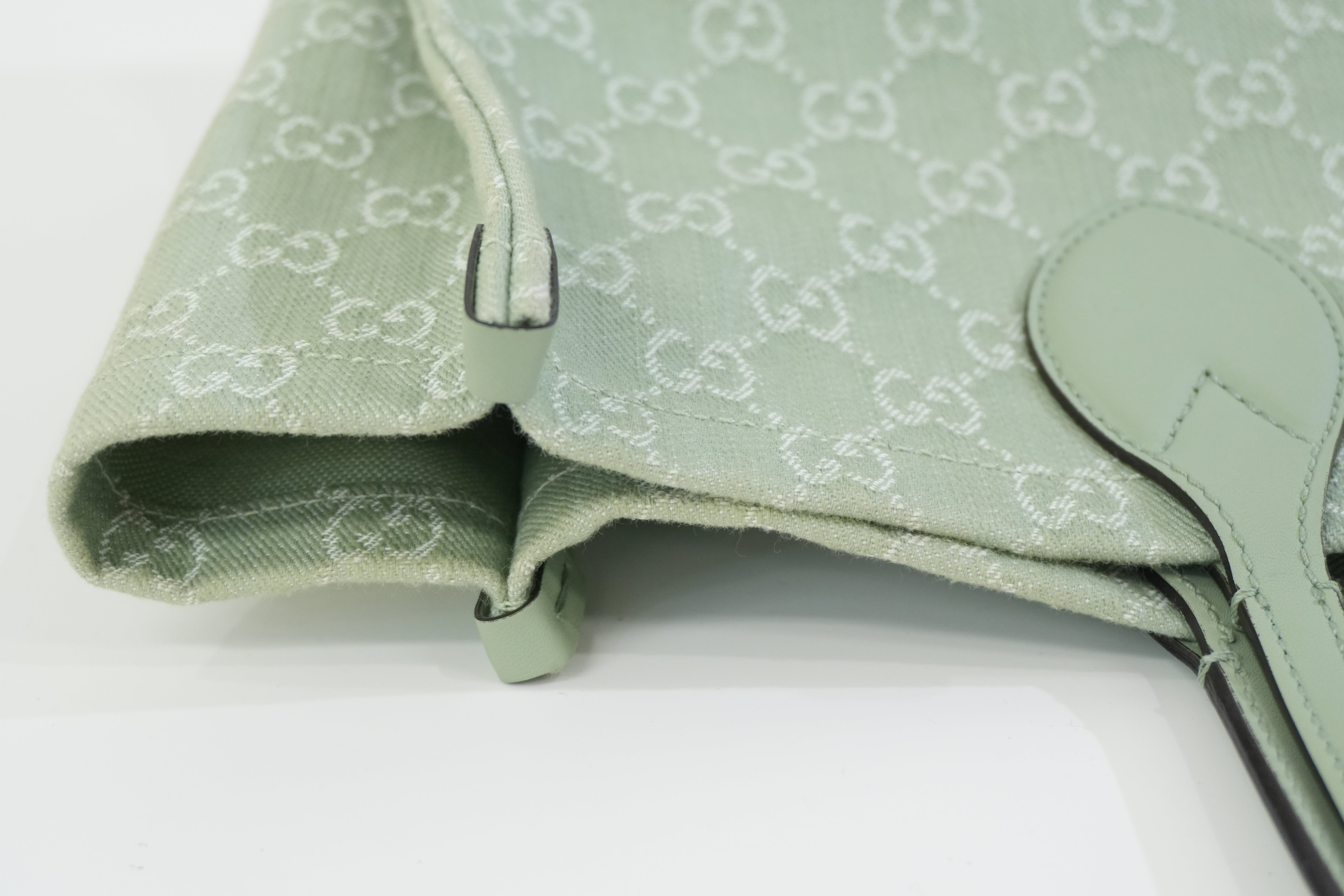 Pre-owned Gucci Large Ophidia GG Tote Bag Green Used