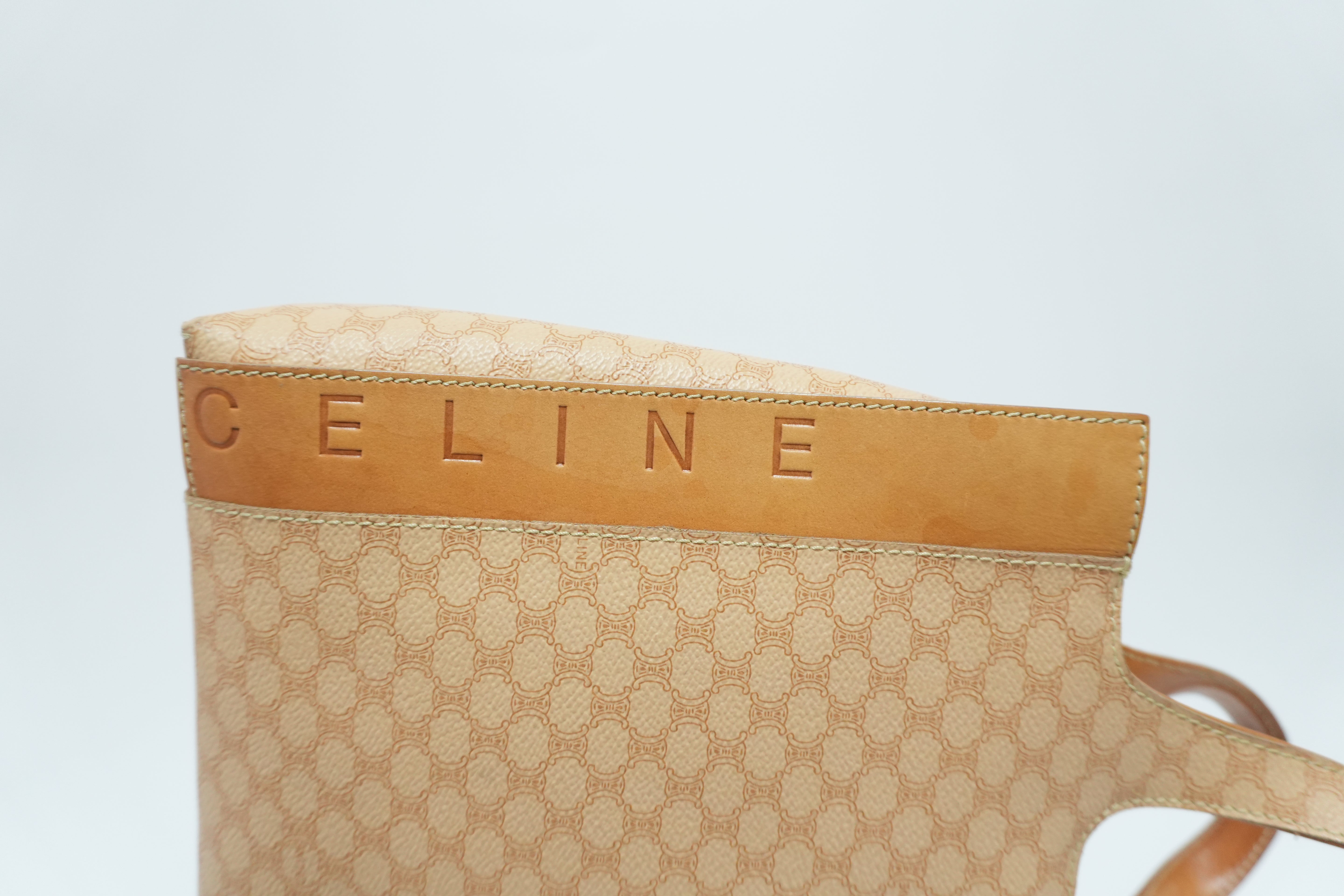 Celine Macadam Tote Bag Beige Used