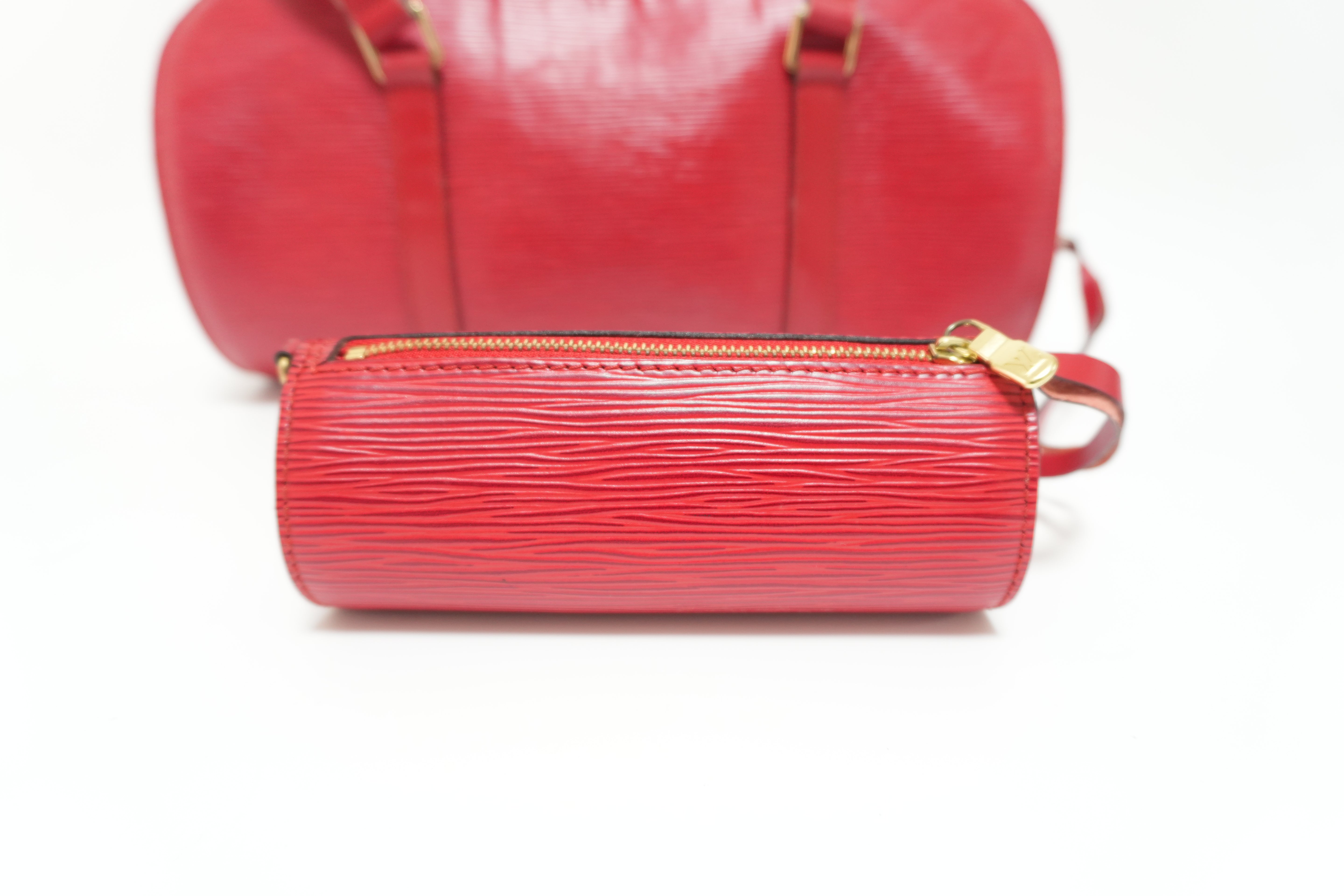 Louis Vuitton Epi Soufflot Handbag Red Used