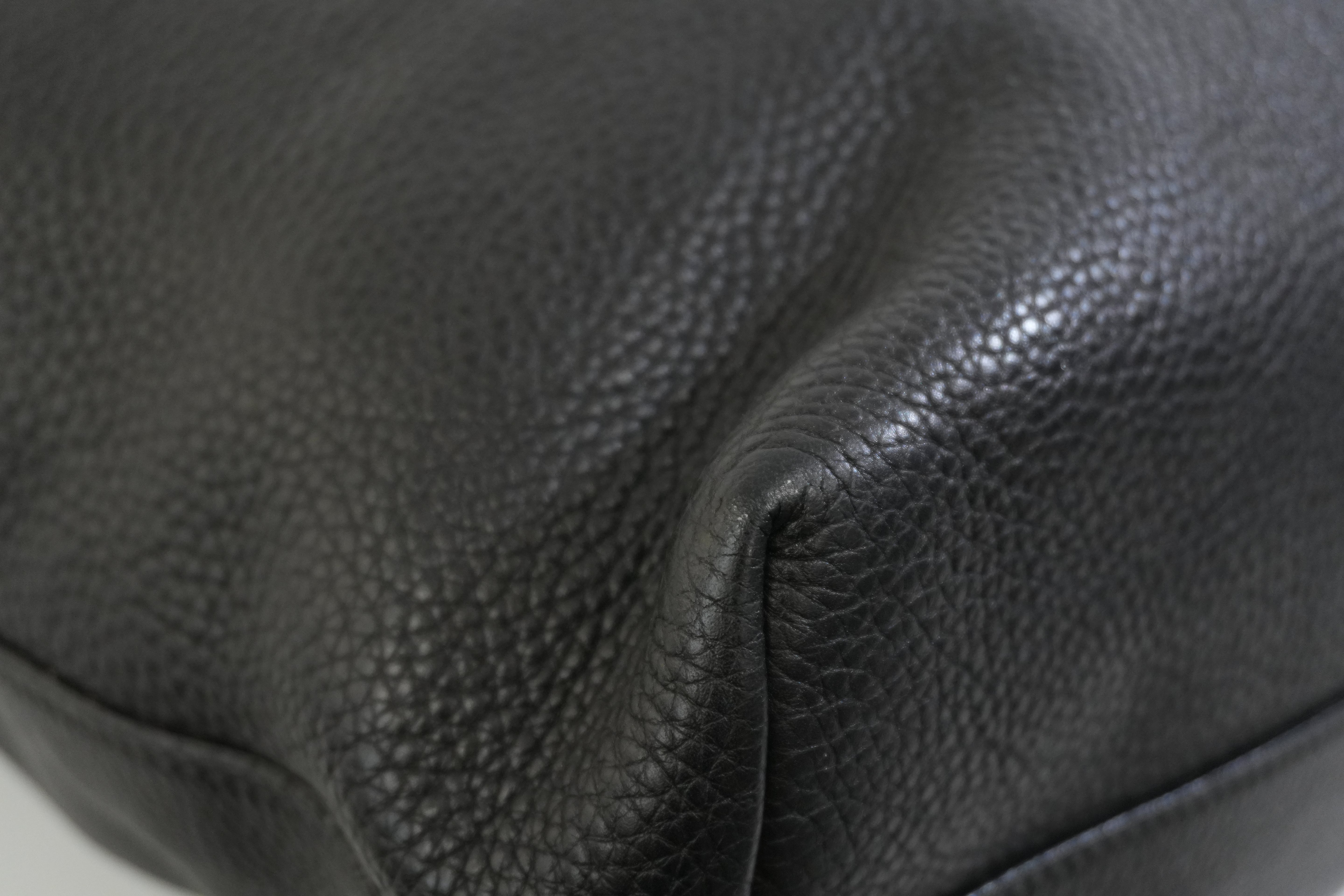 Pre-owned Prada Leather Two Way Shoulder Tote Bag Black Used