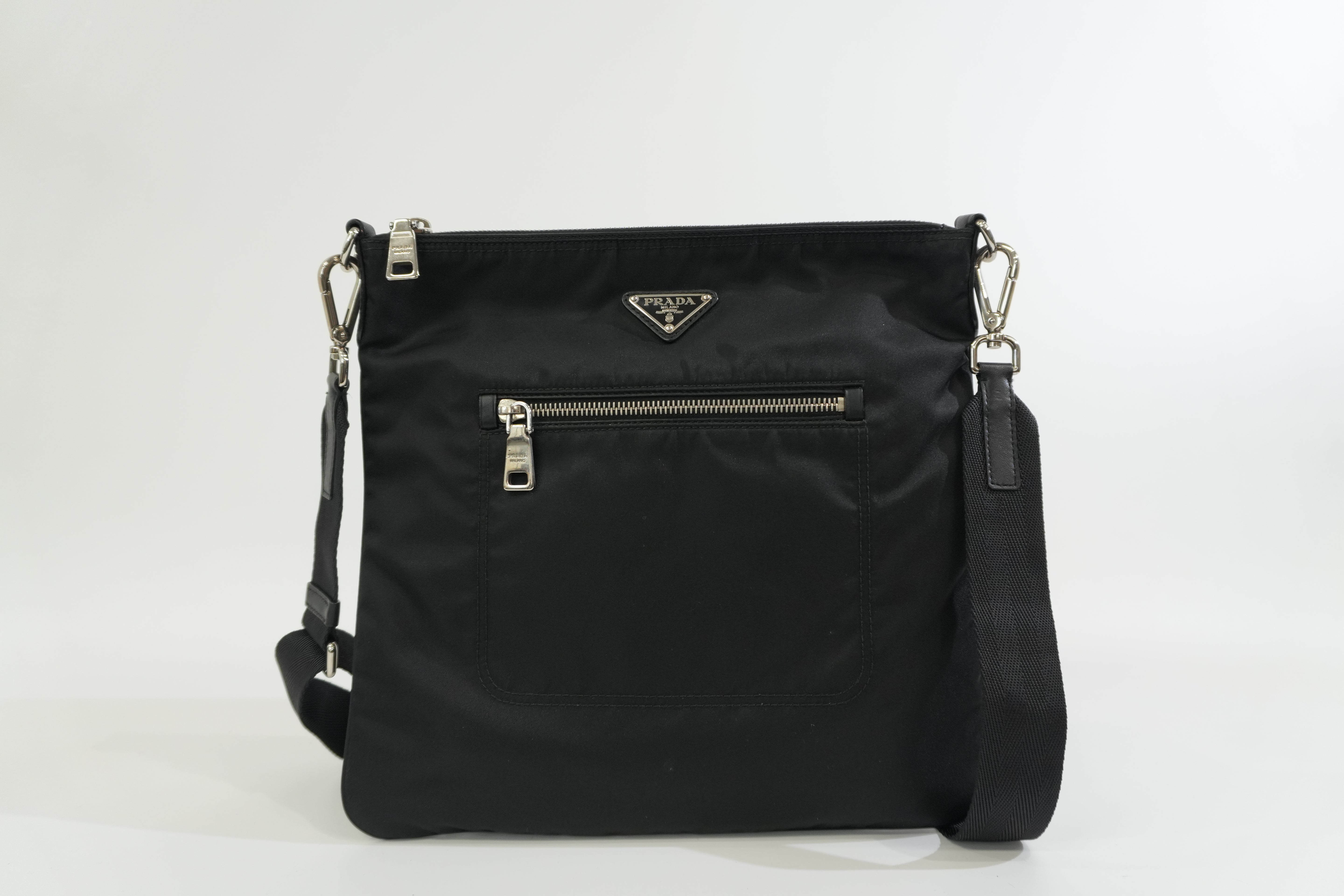 Pre-owned Prada Nylon Crossbody Bag Black Used