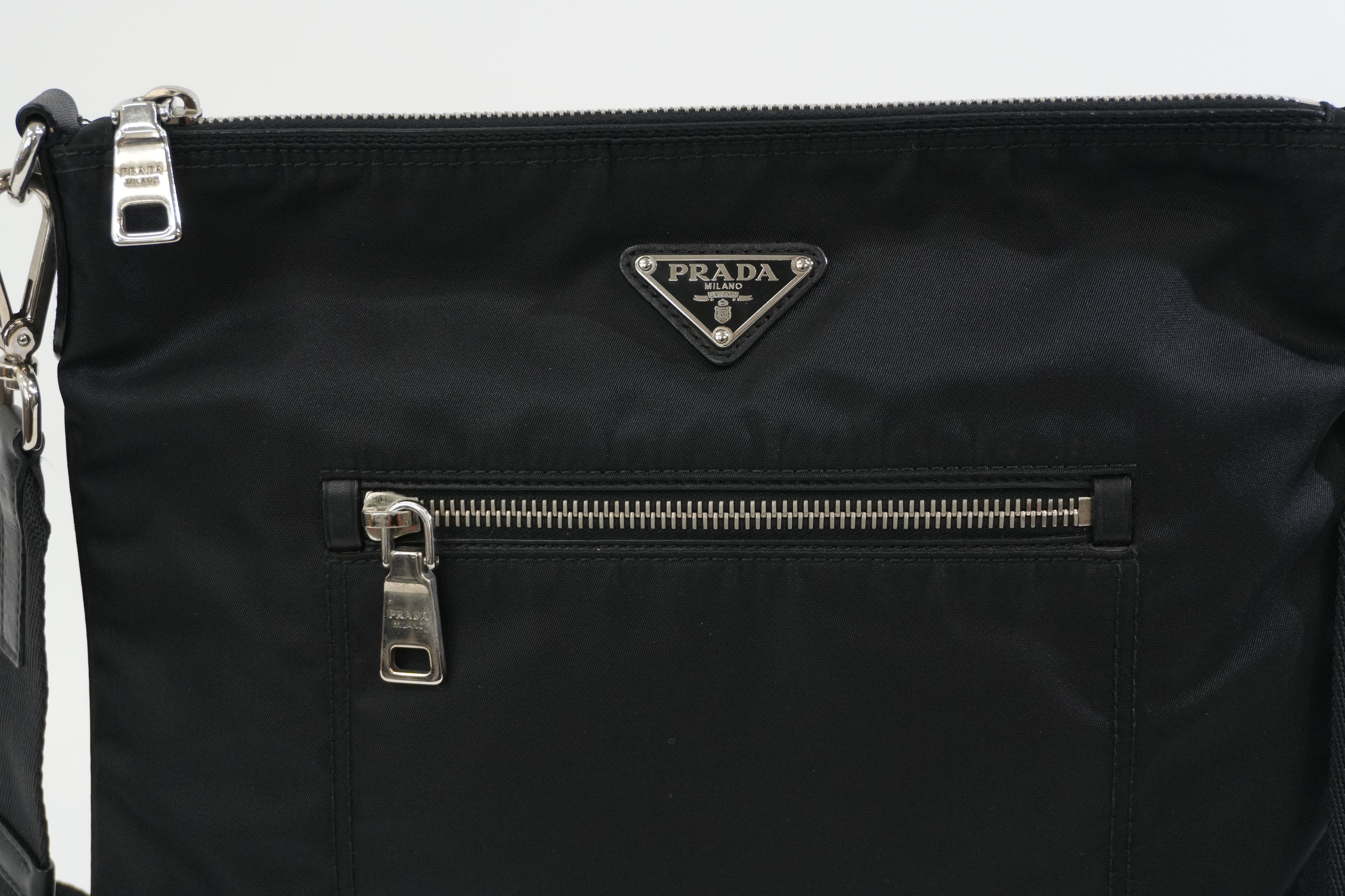 Pre-owned Prada Nylon Crossbody Bag Black Used
