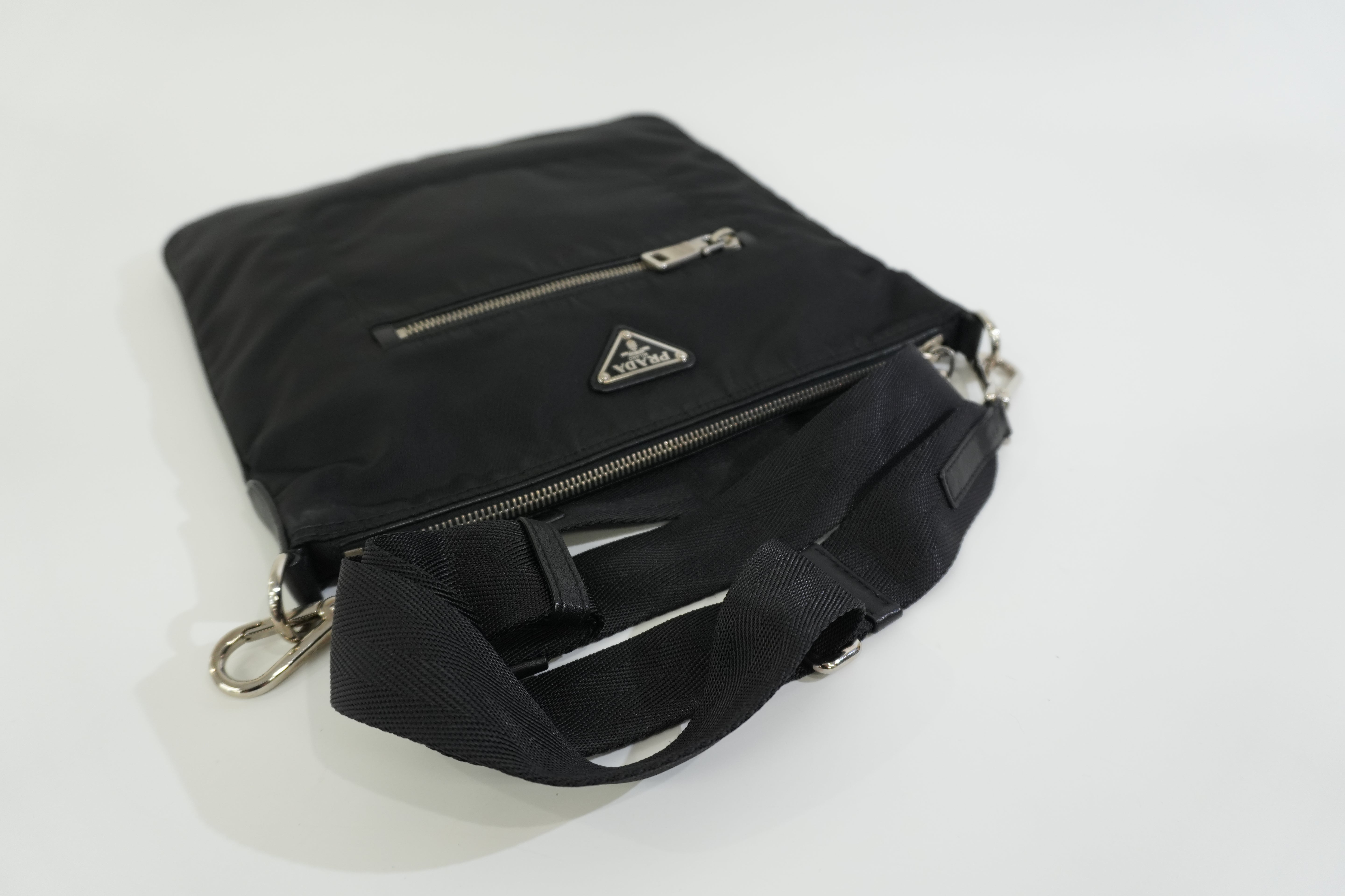 Pre-owned Prada Nylon Crossbody Bag Black Used