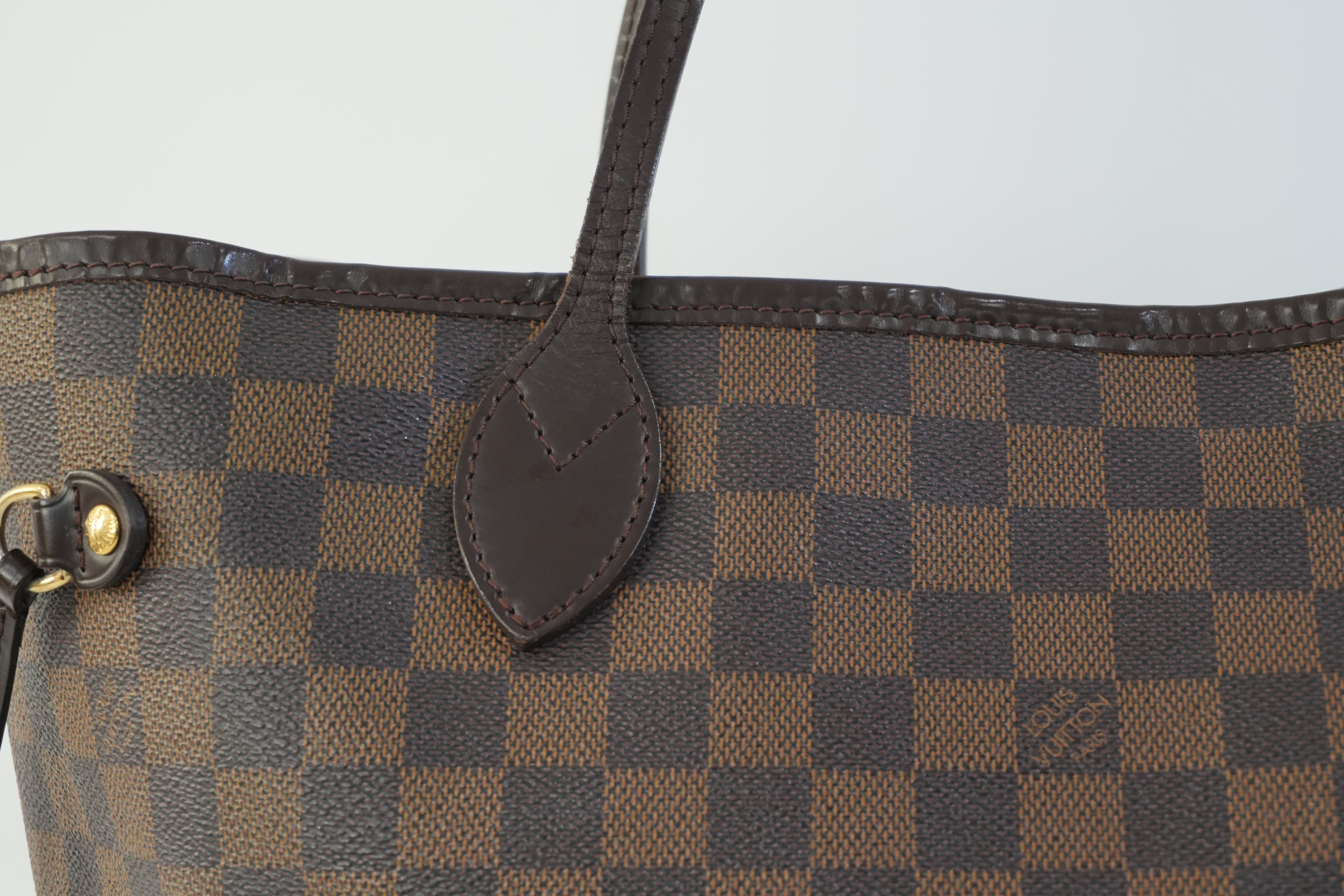 Pre-owned Louis Vuitton Damier Ebene Neverfull MM Tote Bag Used