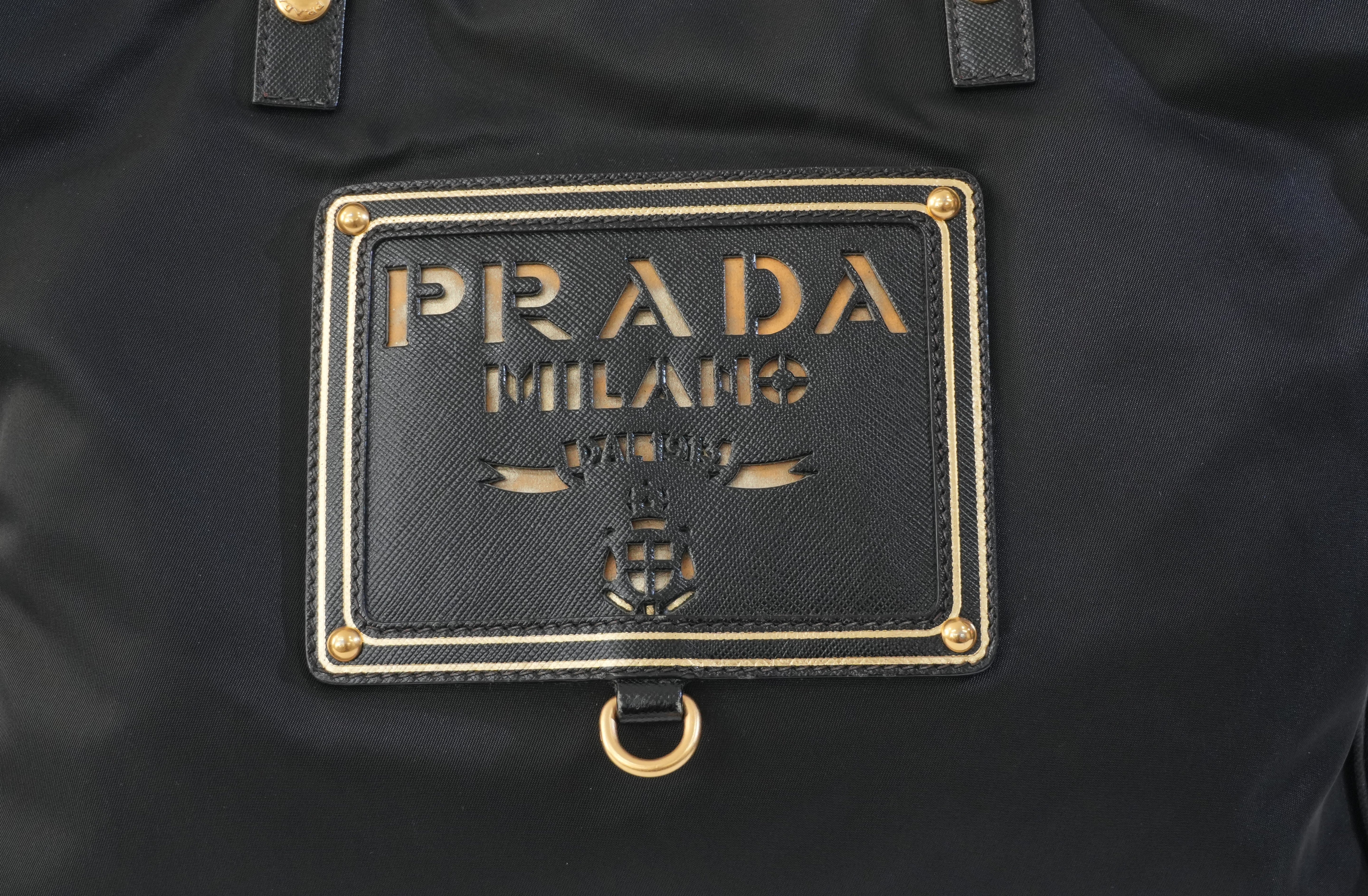Pre-owned Prada Nylon Two Way Shoulder Bag Black Used