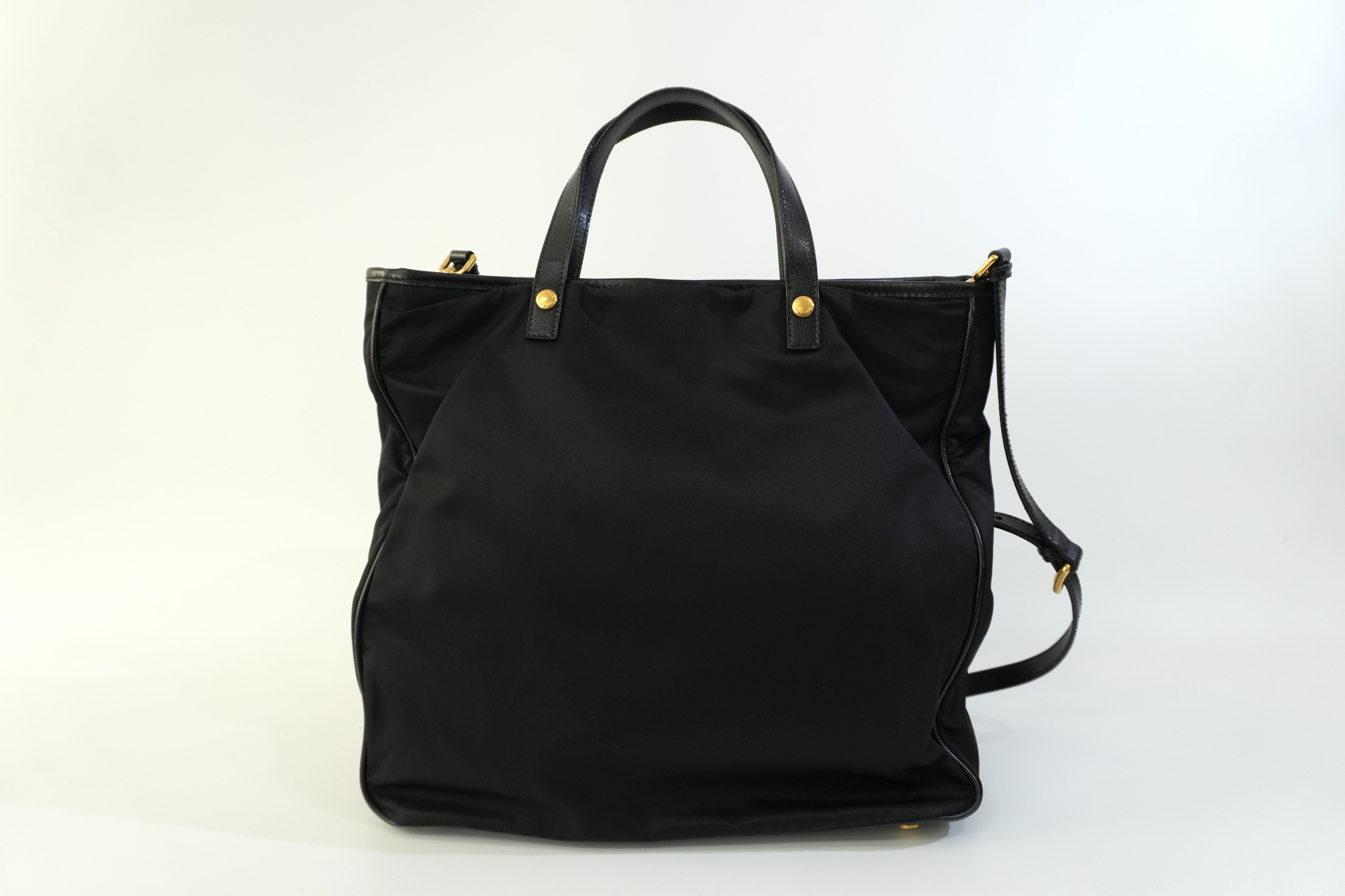Pre-owned Prada Nylon Two Way Shoulder Bag Black Used