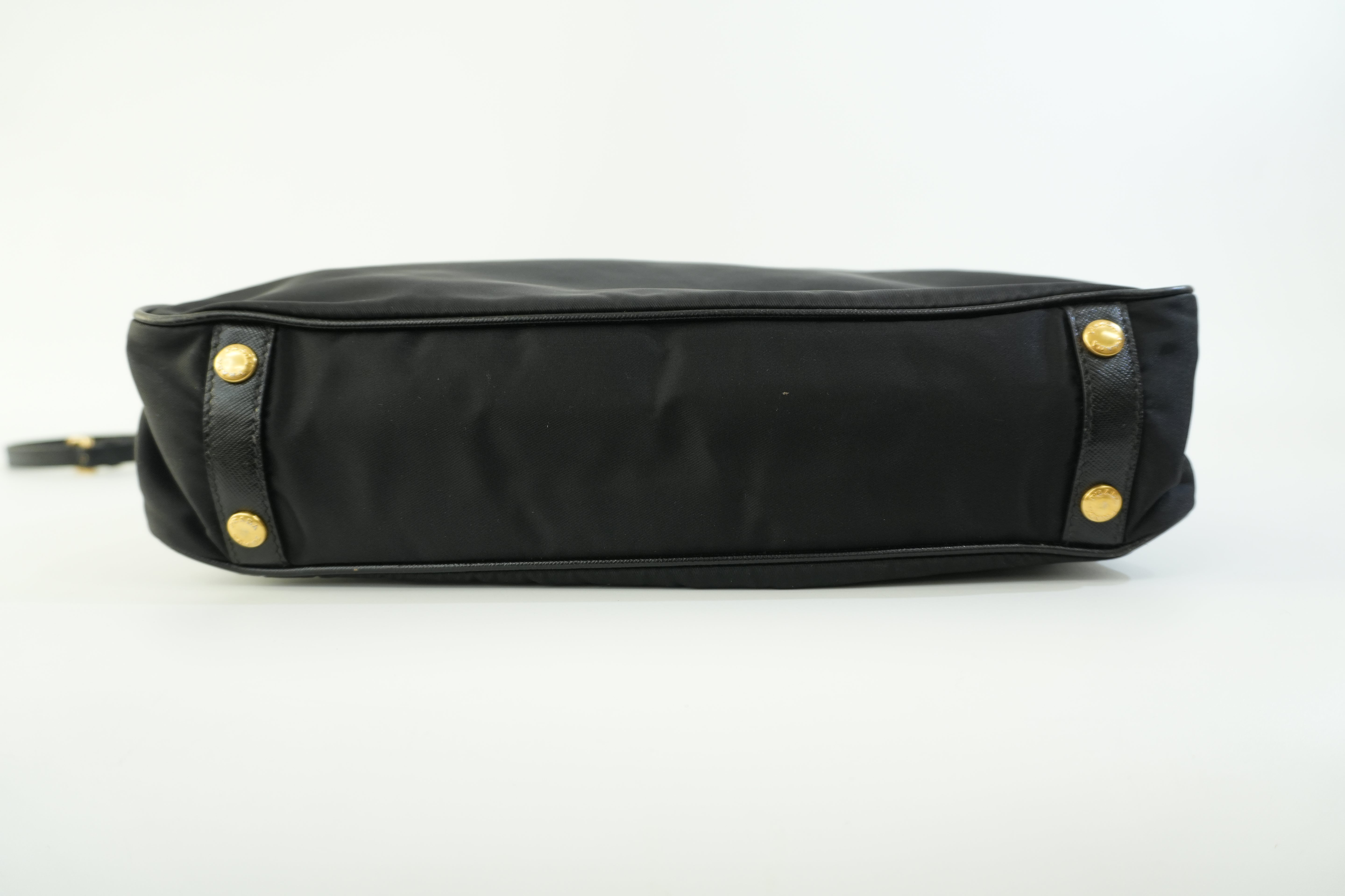Pre-owned Prada Nylon Two Way Shoulder Bag Black Used