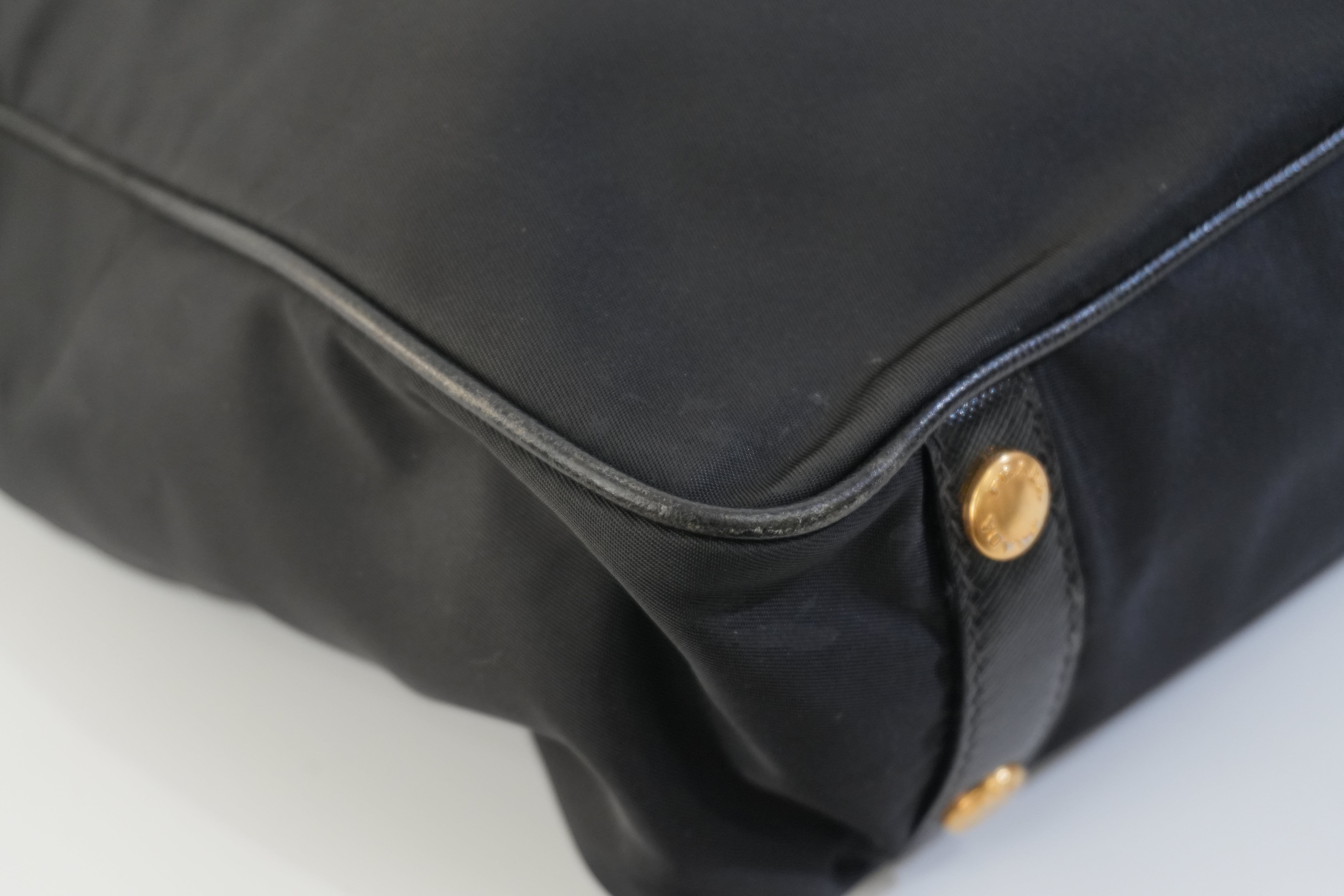 Pre-owned Prada Nylon Two Way Shoulder Bag Black Used