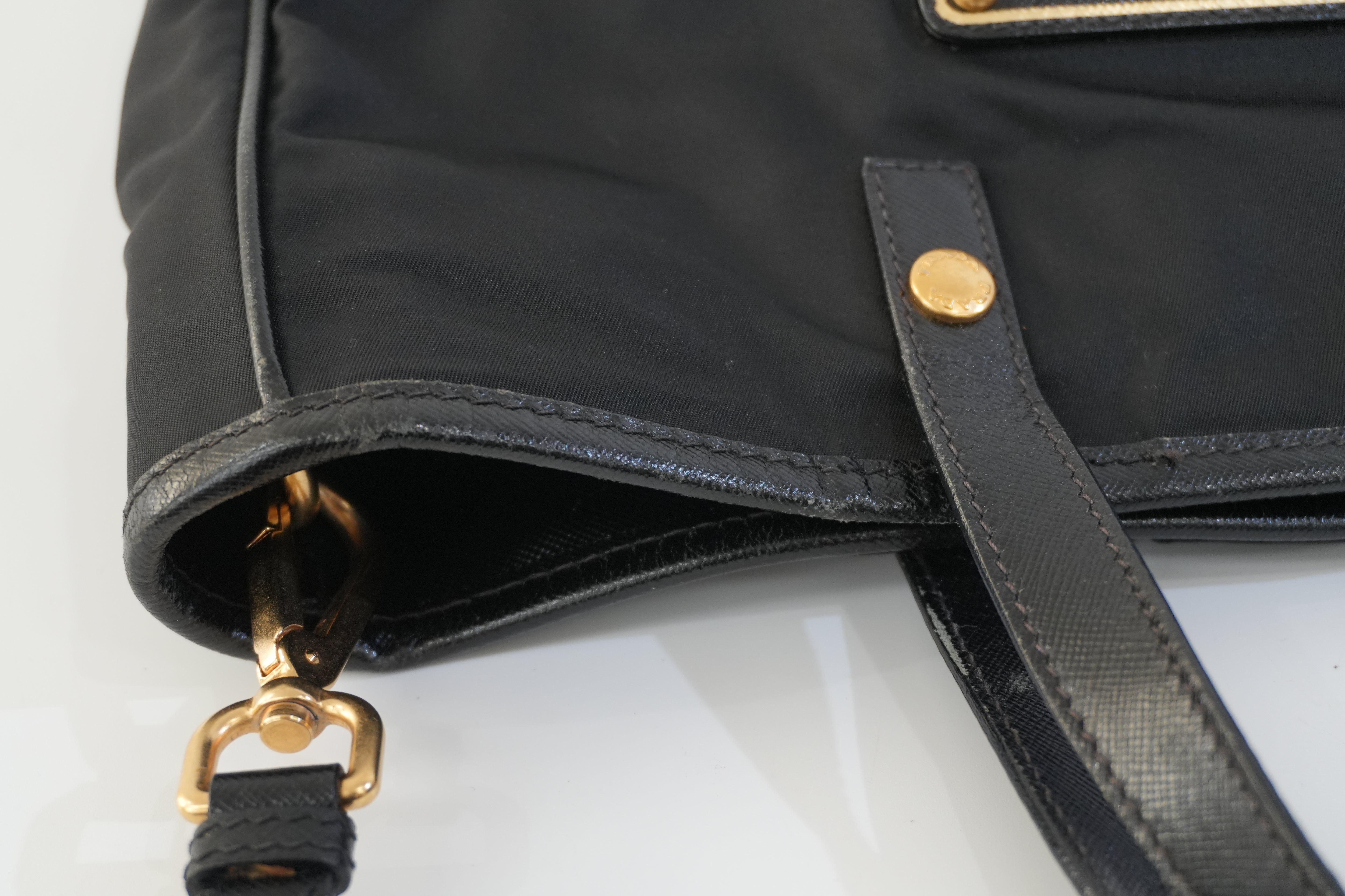Pre-owned Prada Nylon Two Way Shoulder Bag Black Used