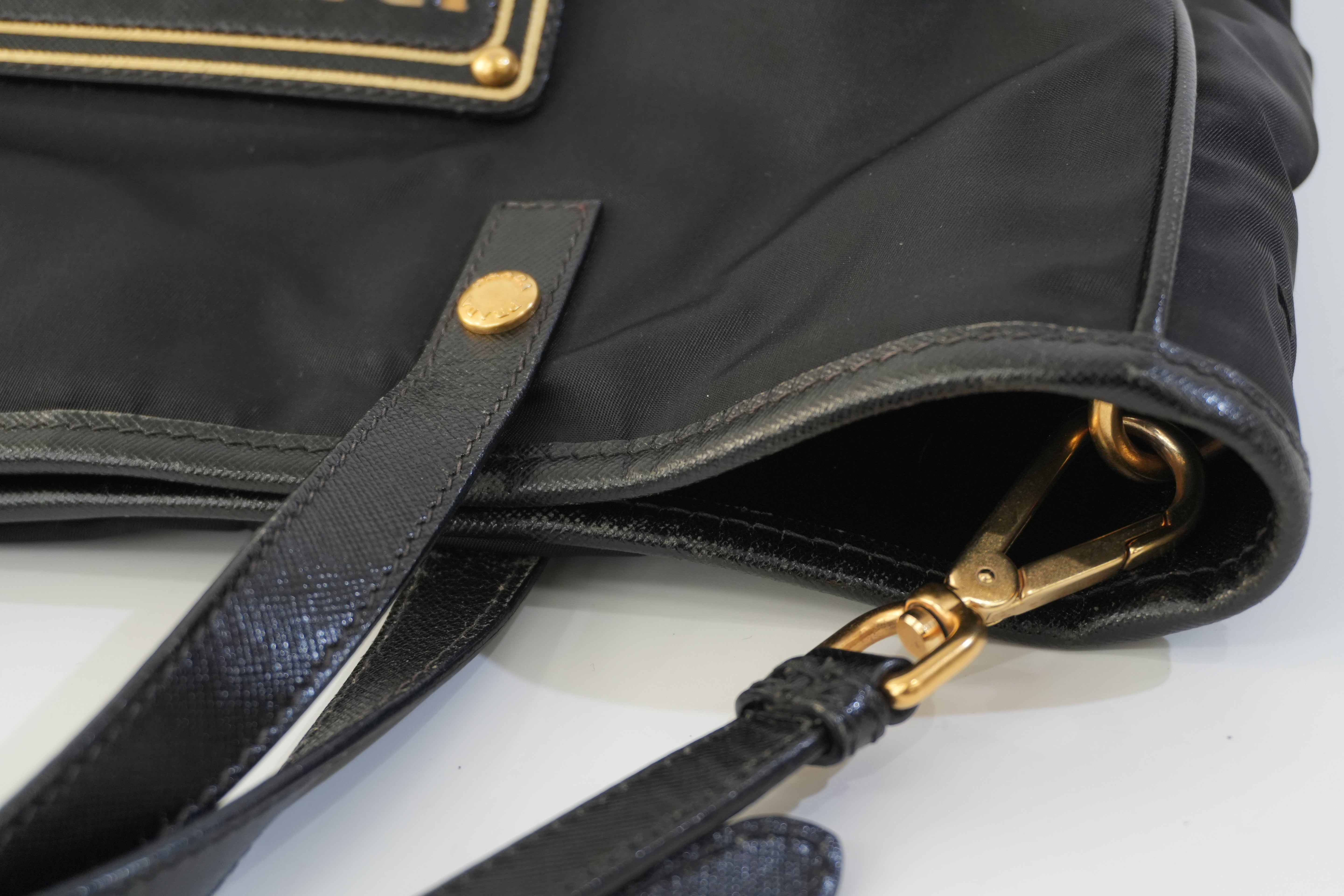 Pre-owned Prada Nylon Two Way Shoulder Bag Black Used