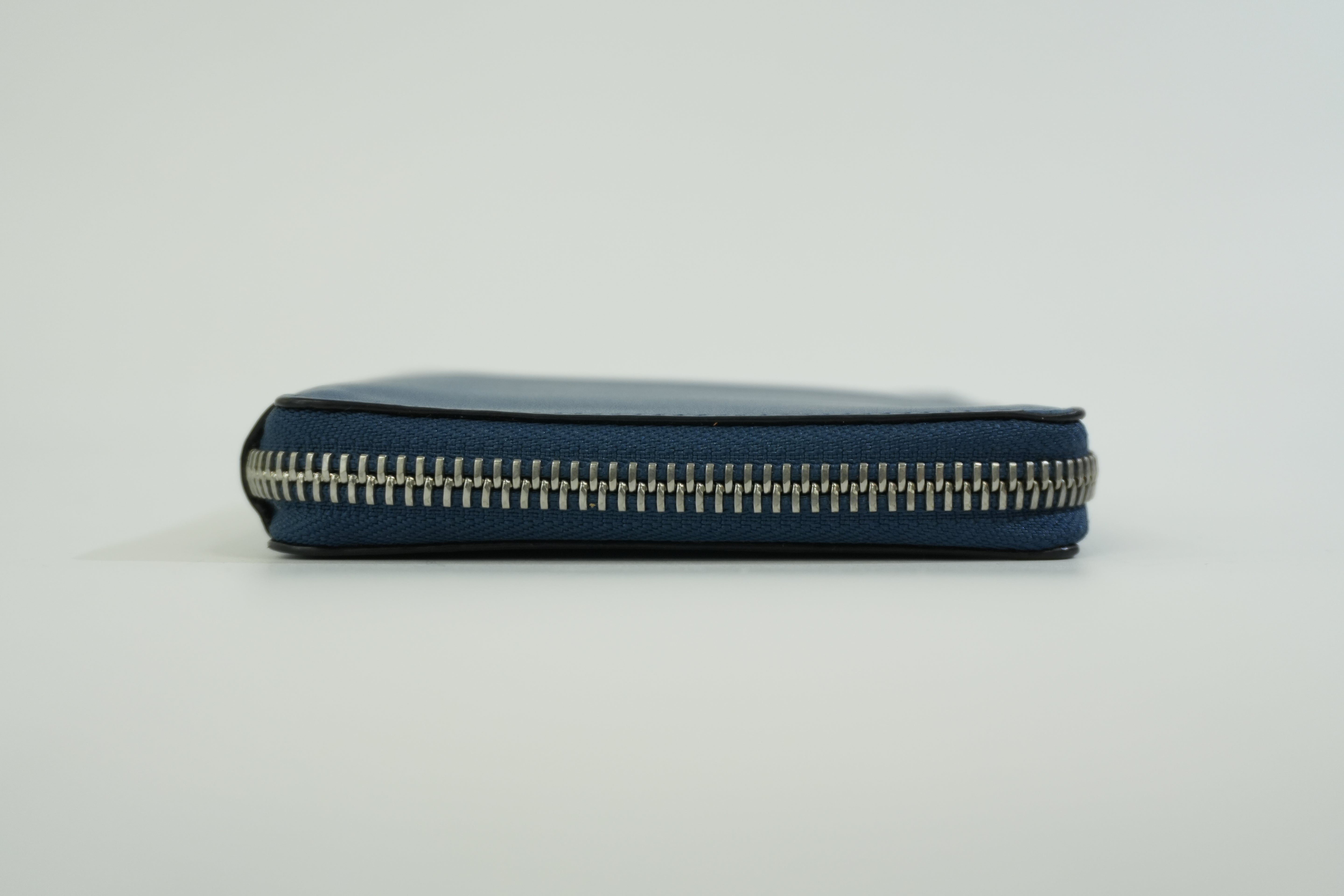 Pre-owned Loewe Leather Compact Wallet Blue Used