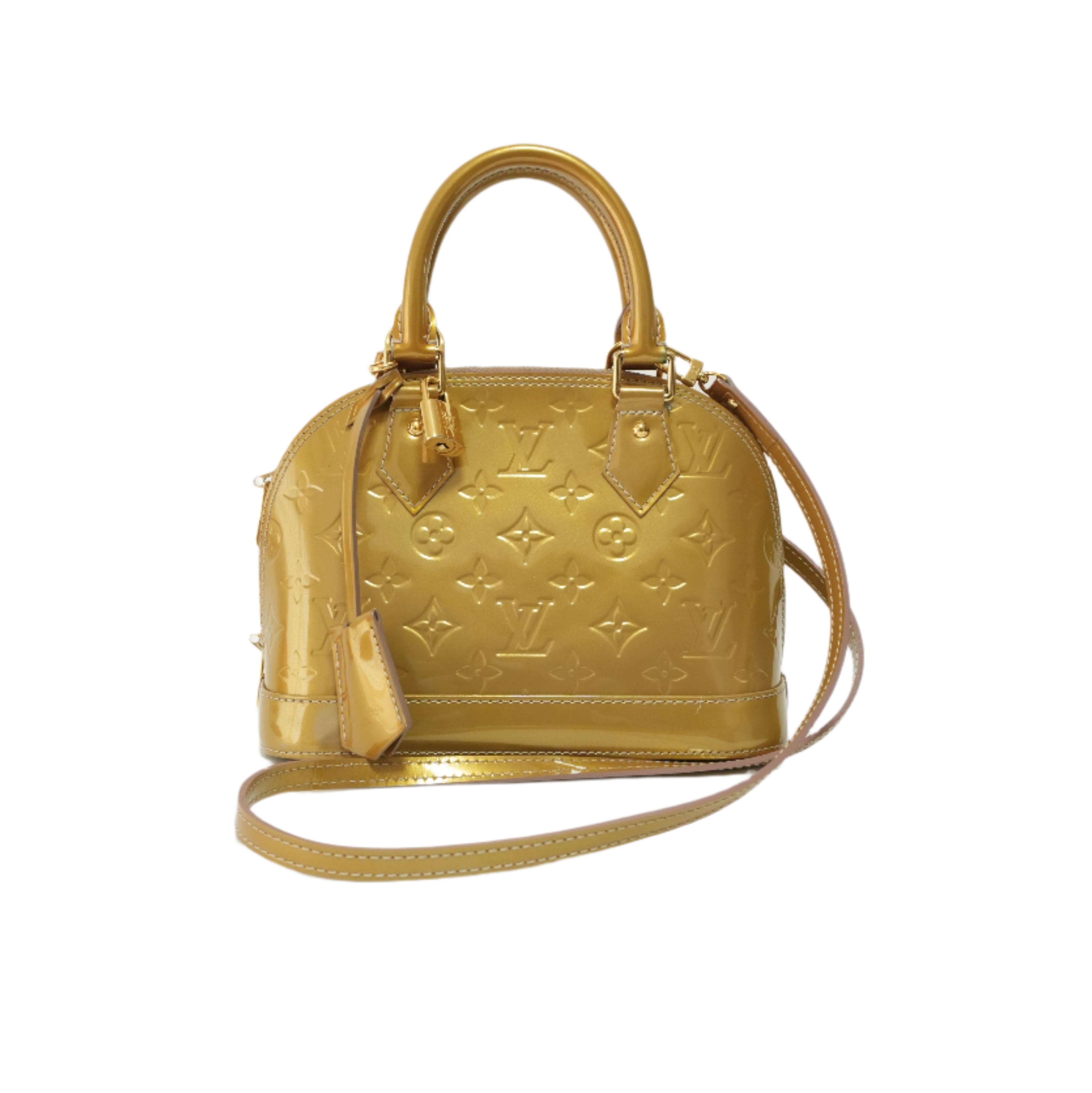 Louis Vuitton Vernis Alma BB Gold Used