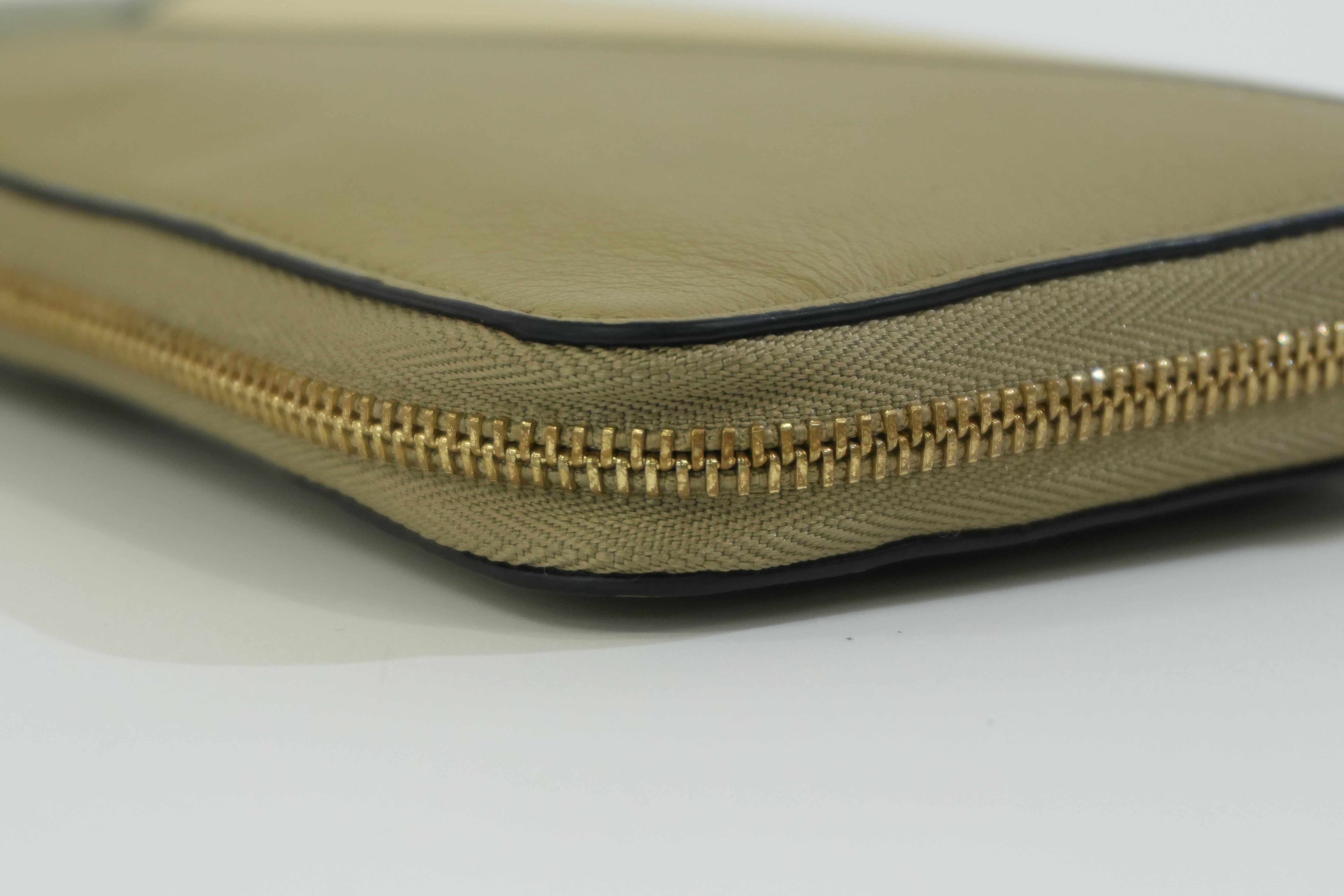 Pre-owned Loewe Leather Zippy Long Wallet Green Used