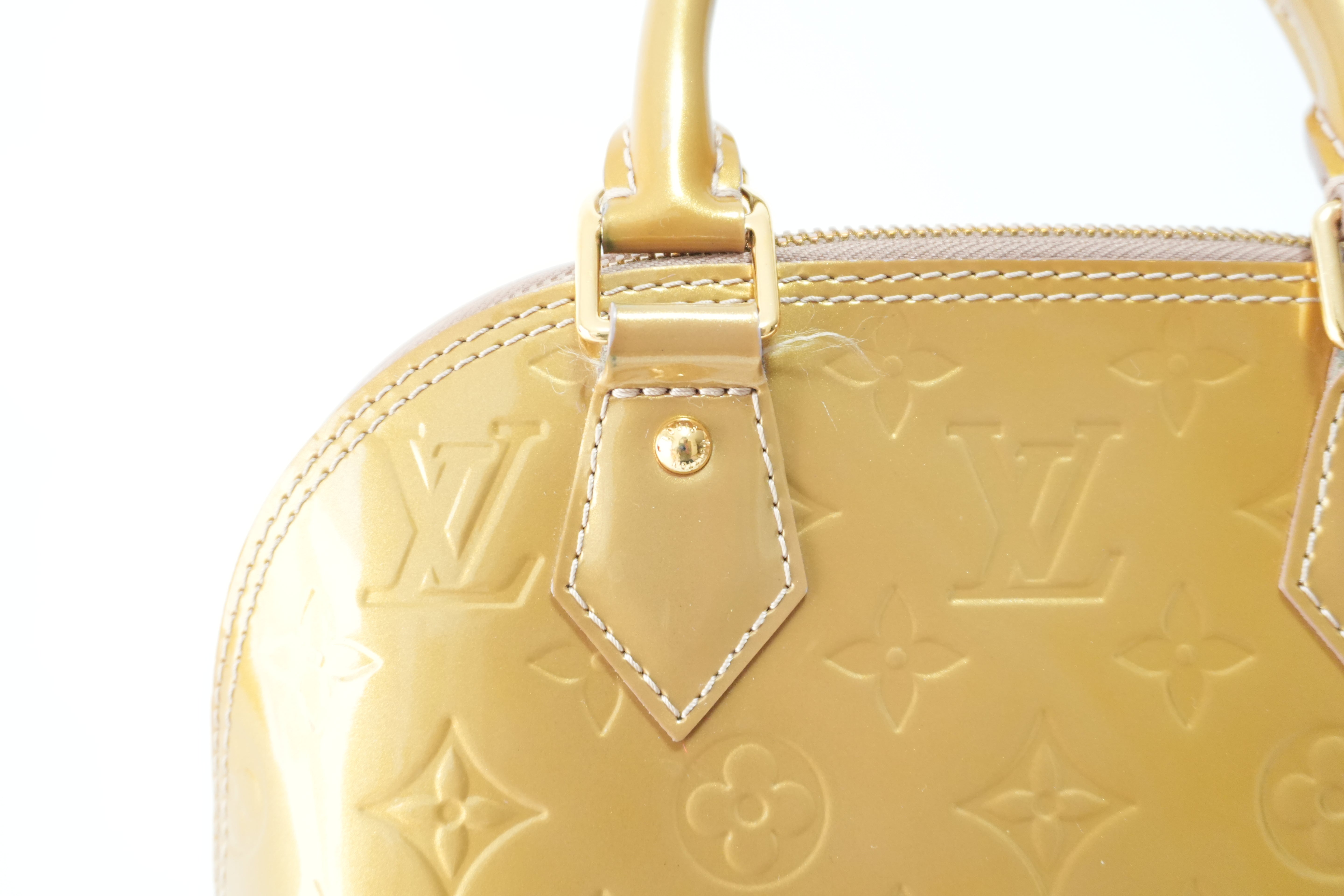 Louis Vuitton Vernis Alma BB Gold Used