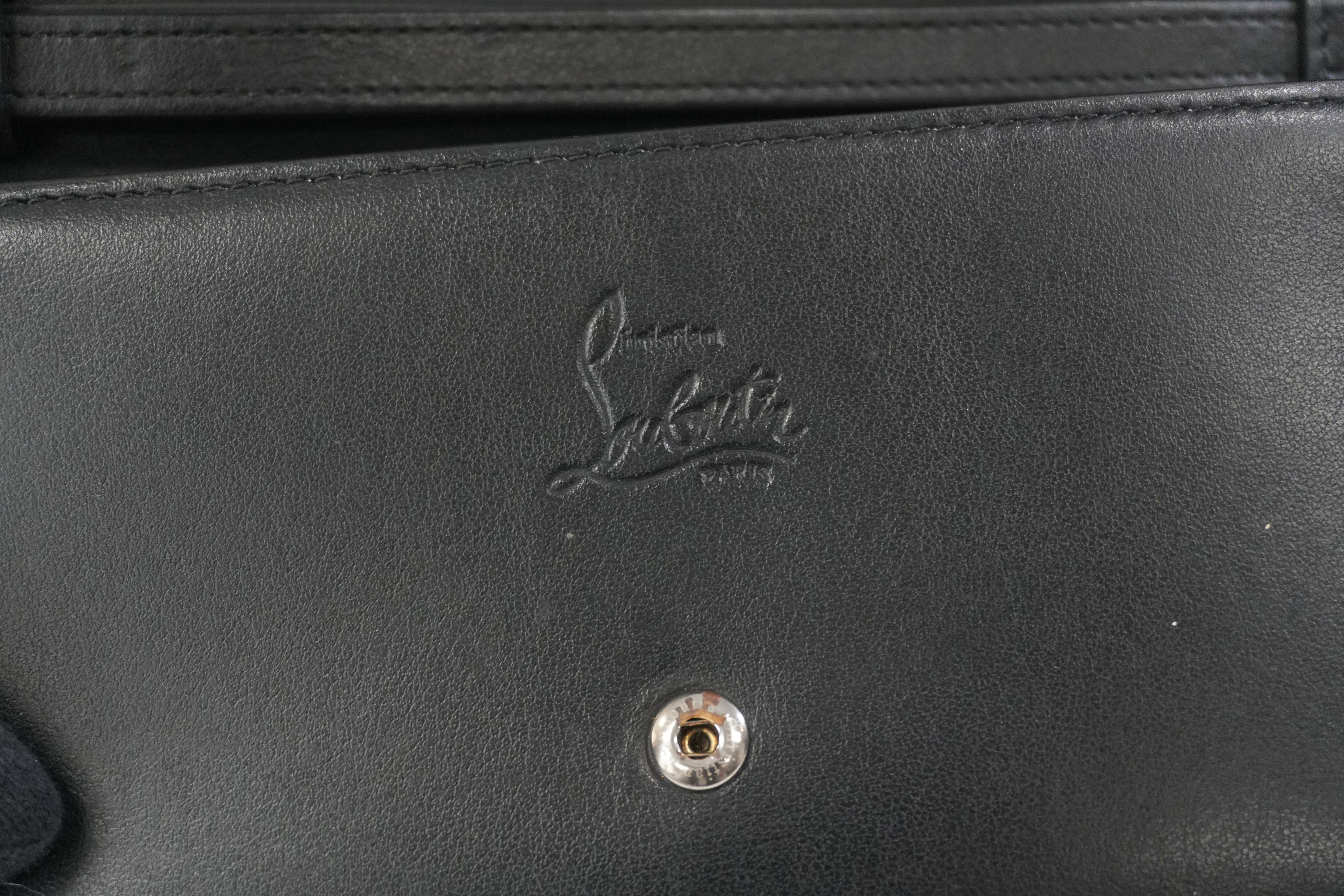 Pre-owned Christian Louboutin Studs Leather Wallet Black Used